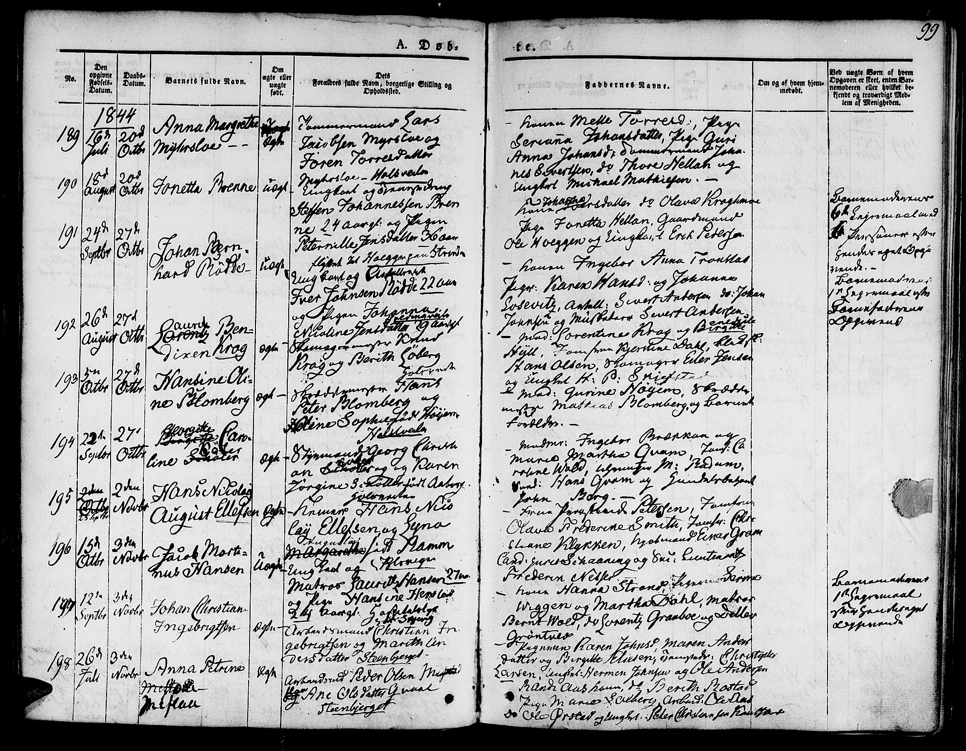 Ministerialprotokoller, klokkerbøker og fødselsregistre - Sør-Trøndelag, SAT/A-1456/601/L0048: Parish register (official) no. 601A16, 1840-1847, p. 99