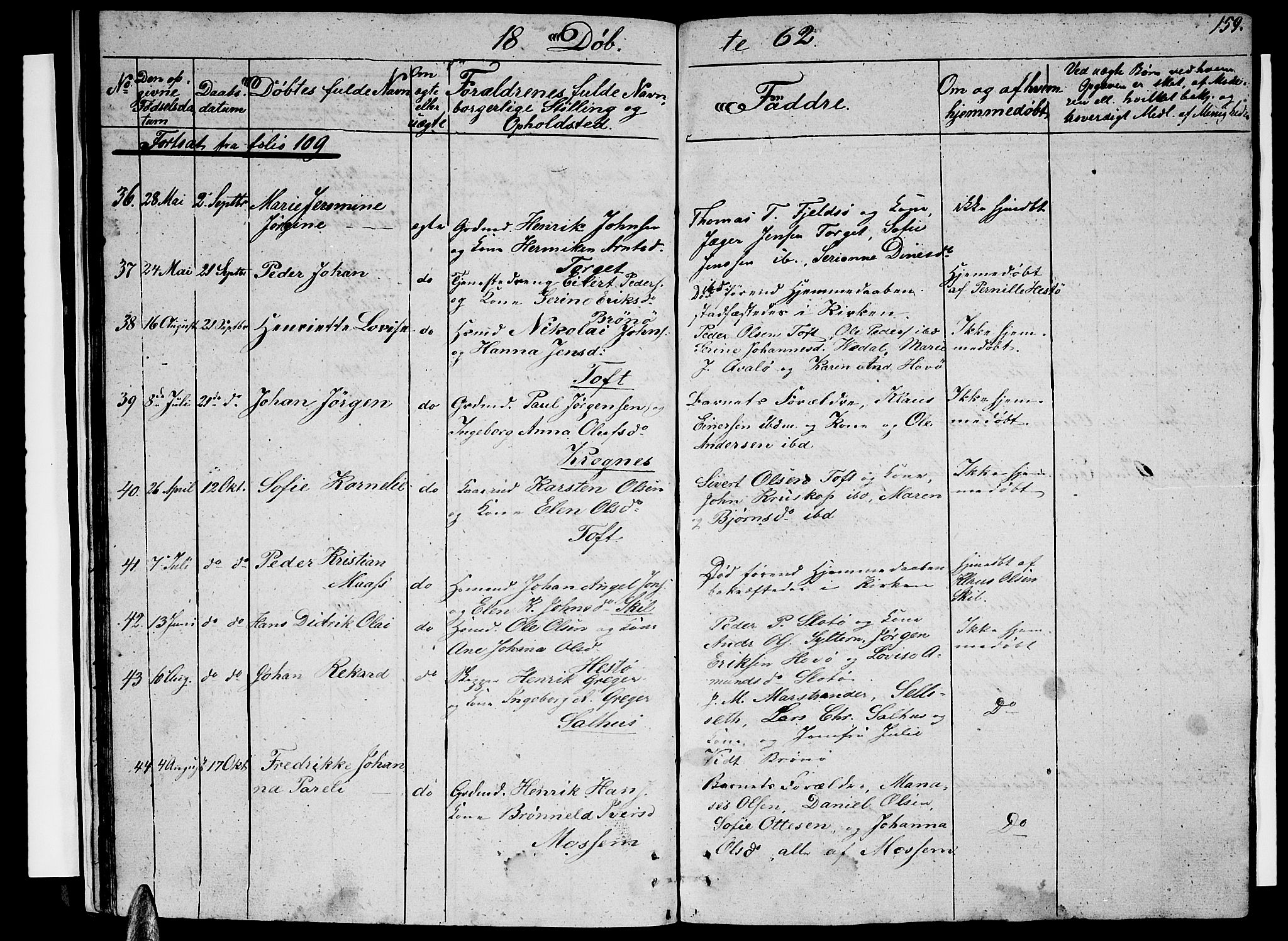 Ministerialprotokoller, klokkerbøker og fødselsregistre - Nordland, AV/SAT-A-1459/813/L0211: Parish register (copy) no. 813C03, 1842-1863, p. 159