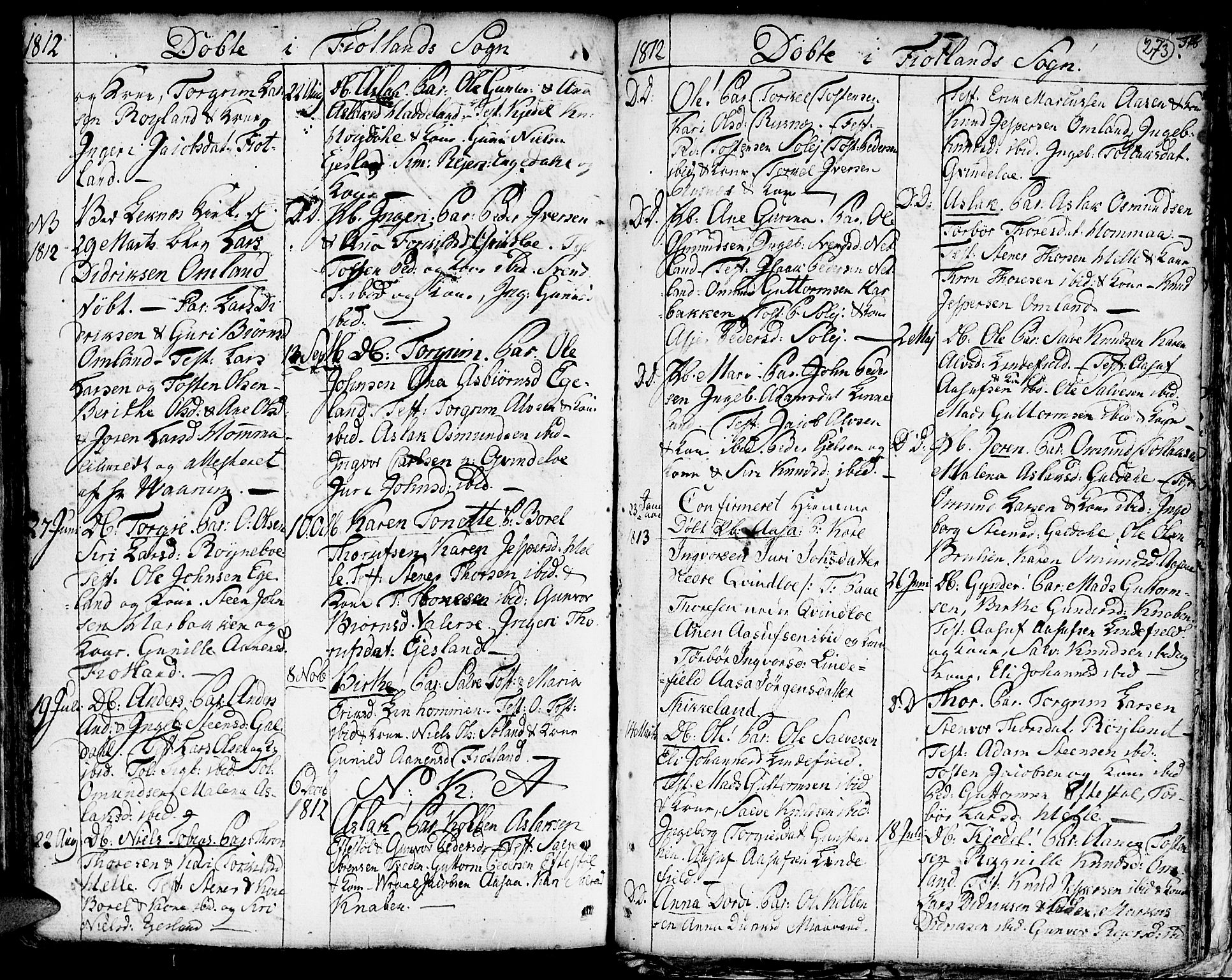 Hægebostad sokneprestkontor, SAK/1111-0024/F/Fa/Faa/L0001: Parish register (official) no. A 1 /3, 1760-1826, p. 273
