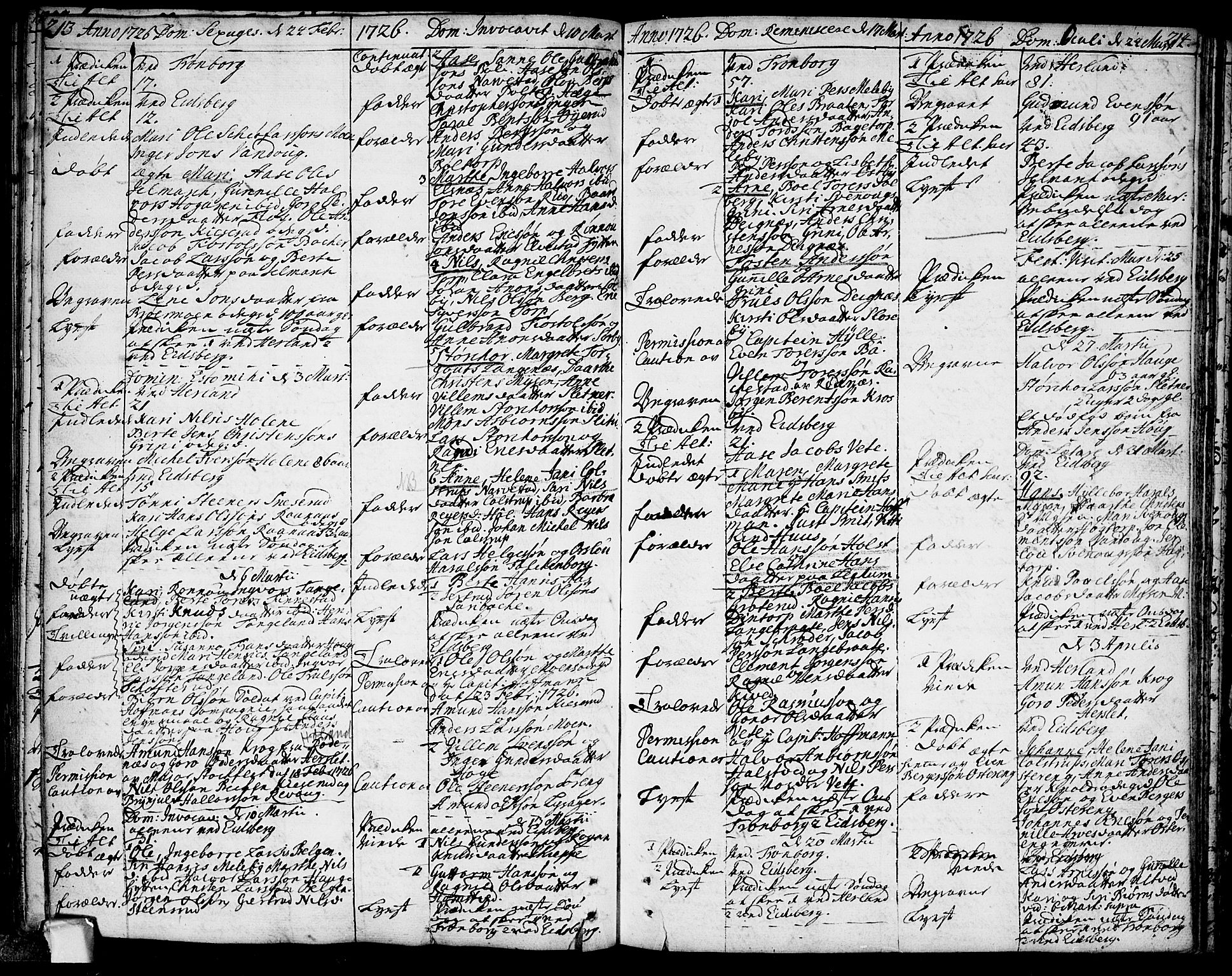 Eidsberg prestekontor Kirkebøker, SAO/A-10905/F/Fa/L0001: Parish register (official) no. I 1, 1710-1730, p. 213-214