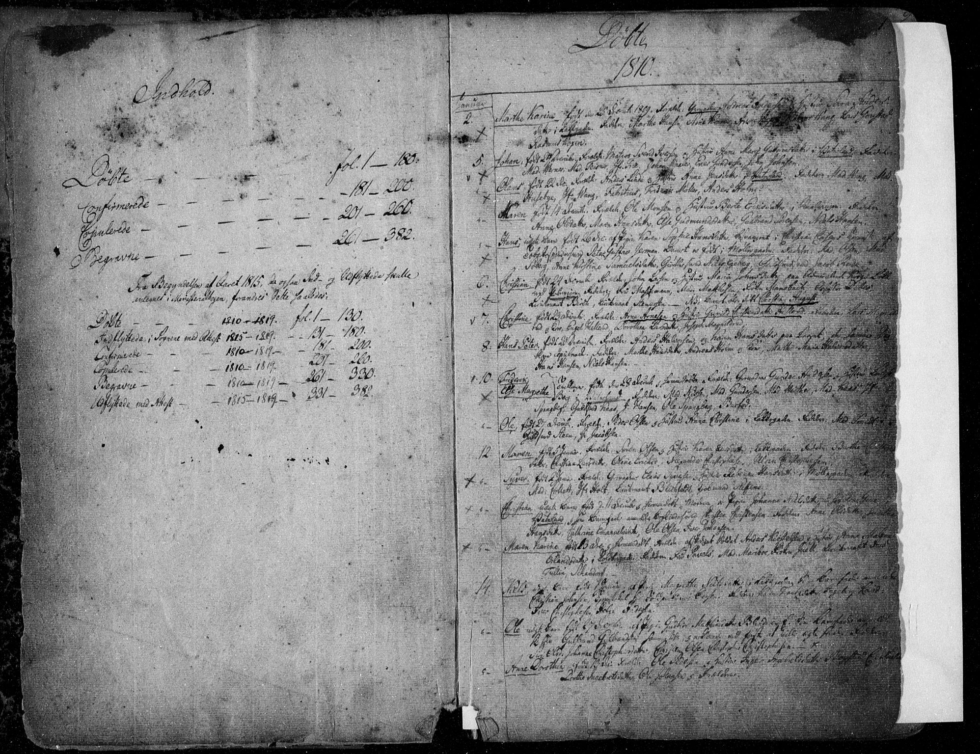 Aker prestekontor kirkebøker, SAO/A-10861/F/L0011: Parish register (official) no. 11, 1810-1819, p. 1