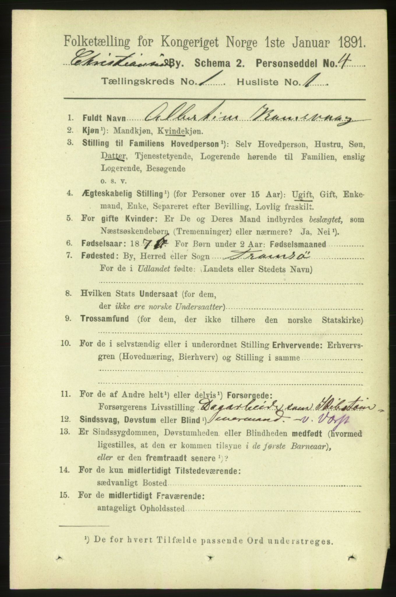 RA, 1891 census for 1503 Kristiansund, 1891, p. 2020