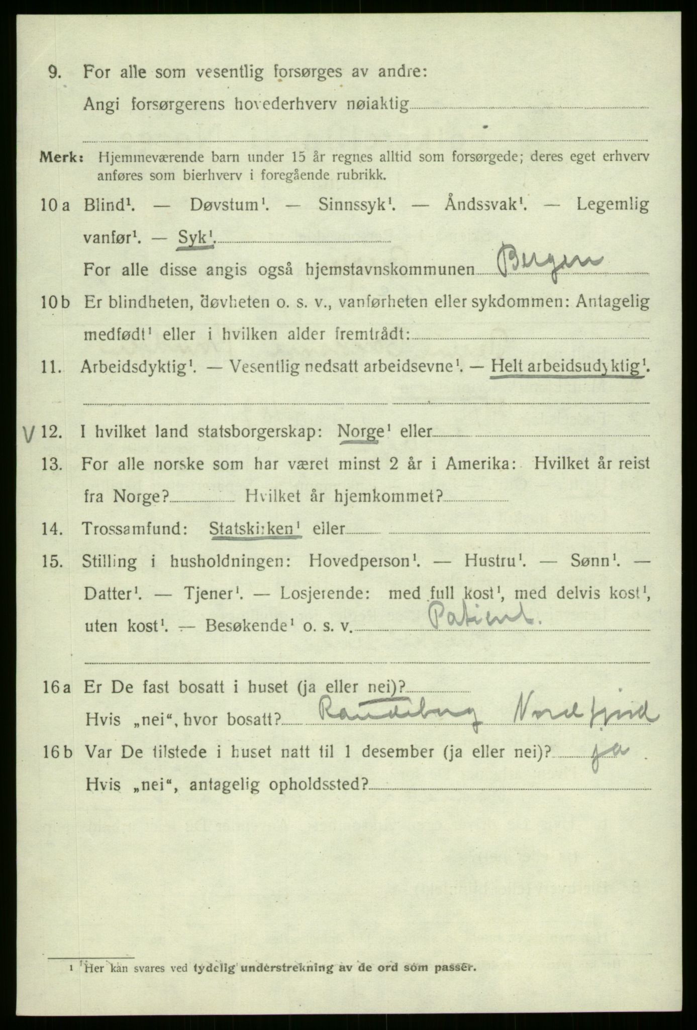 SAB, 1920 census for Bergen, 1920, p. 142377