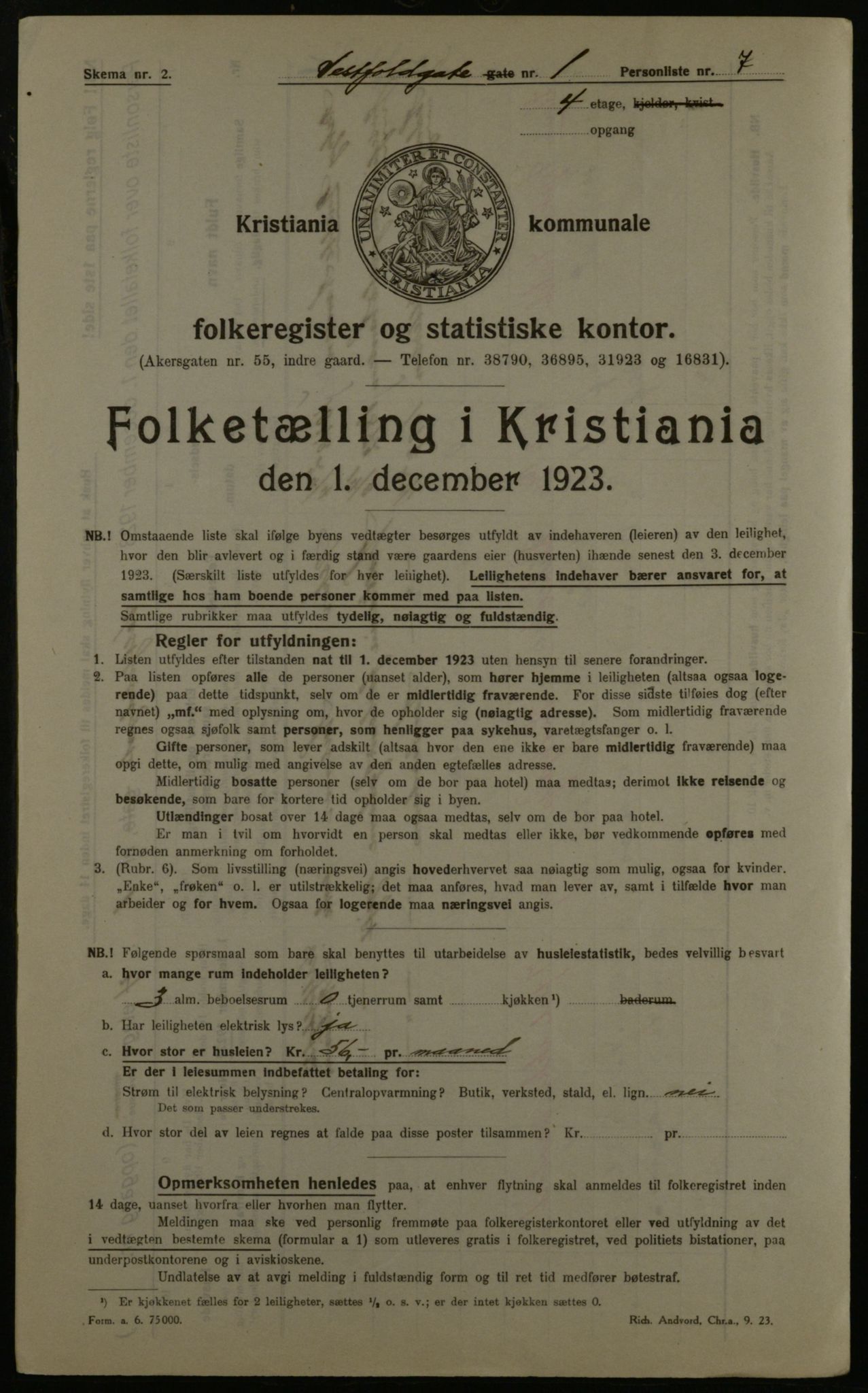 OBA, Municipal Census 1923 for Kristiania, 1923, p. 135209