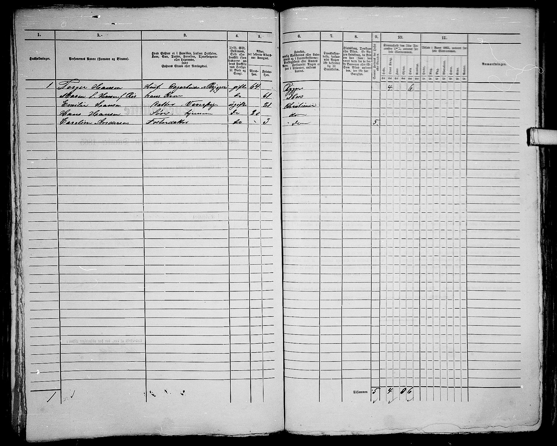 RA, 1865 census for Kristiania, 1865, p. 1530