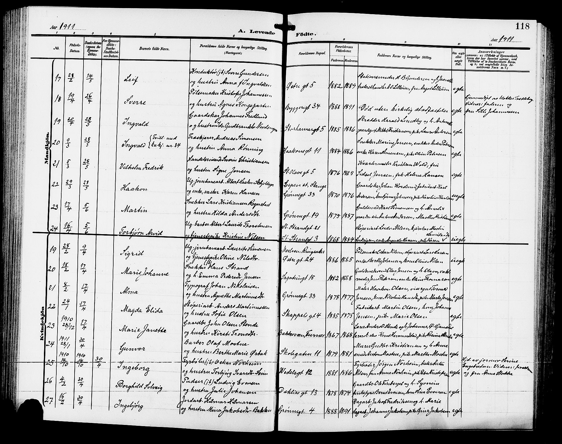 Hamar prestekontor, AV/SAH-DOMPH-002/H/Ha/Hab/L0001: Parish register (copy) no. 1, 1899-1914, p. 118