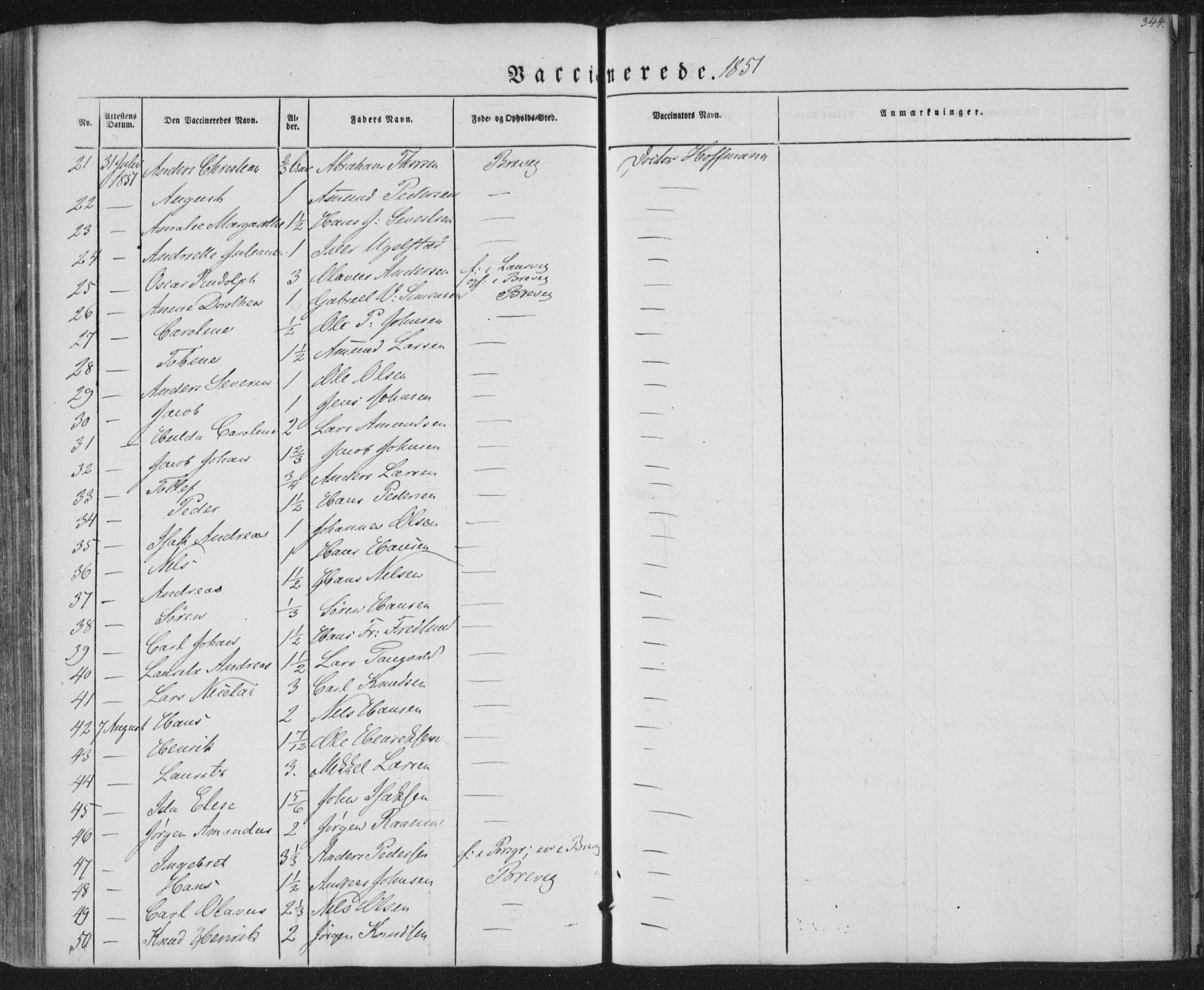Brevik kirkebøker, AV/SAKO-A-255/F/Fa/L0005: Parish register (official) no. 5, 1847-1865, p. 344
