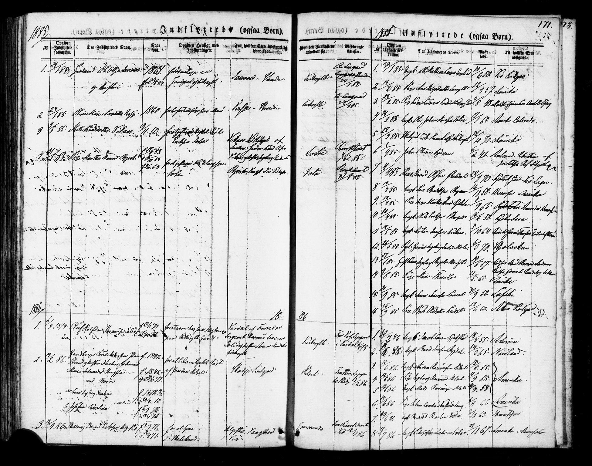 Ministerialprotokoller, klokkerbøker og fødselsregistre - Møre og Romsdal, SAT/A-1454/541/L0545: Parish register (official) no. 541A02, 1872-1886, p. 171