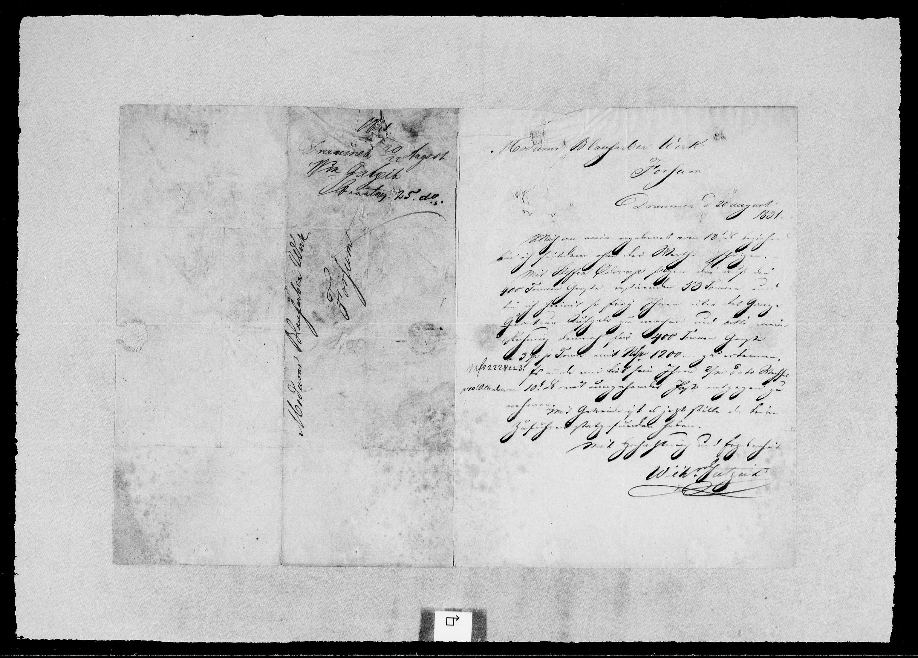 Modums Blaafarveværk, AV/RA-PA-0157/G/Gb/L0105/0001: -- / Innkomne brev A - L, 1830-1831, p. 9