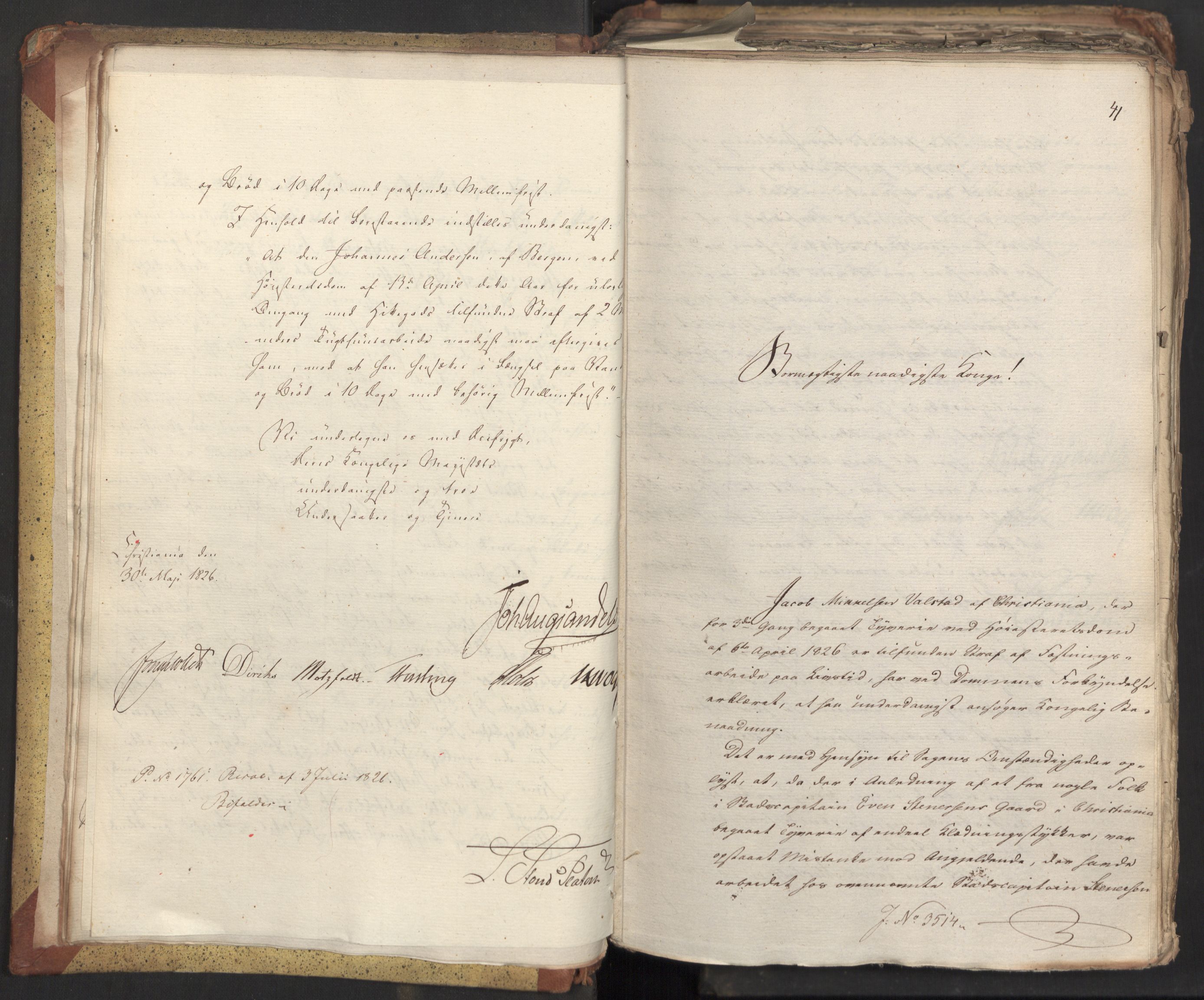 Statsrådsavdelingen i Stockholm, AV/RA-S-1003/D/Da/L0047: Regjeringsinnstillinger nr. 3501-3659, 1826, p. 23