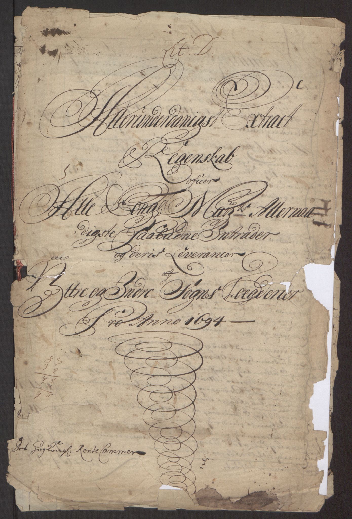 Rentekammeret inntil 1814, Reviderte regnskaper, Fogderegnskap, RA/EA-4092/R52/L3307: Fogderegnskap Sogn, 1693-1694, p. 265