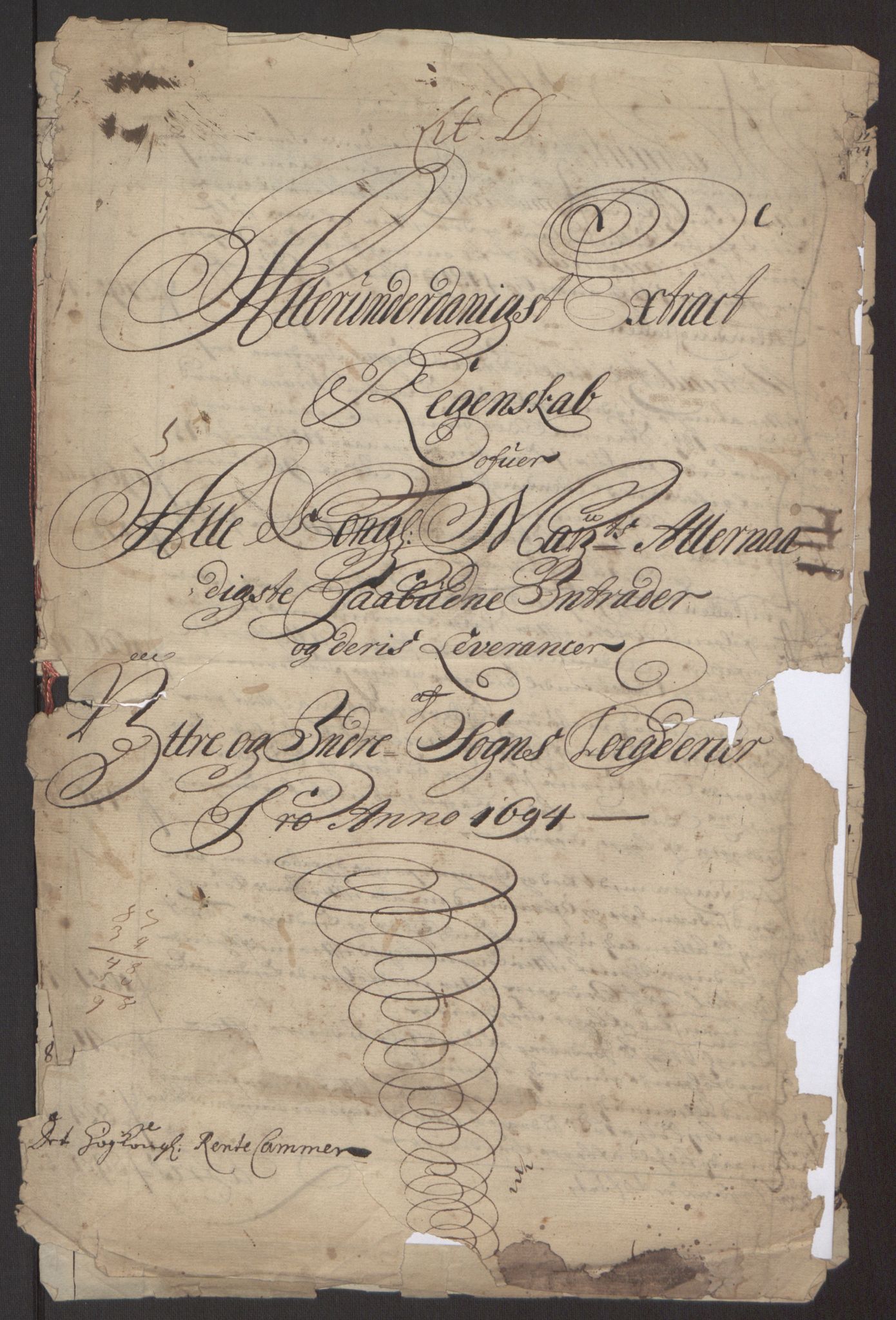 Rentekammeret inntil 1814, Reviderte regnskaper, Fogderegnskap, AV/RA-EA-4092/R52/L3307: Fogderegnskap Sogn, 1693-1694, p. 265