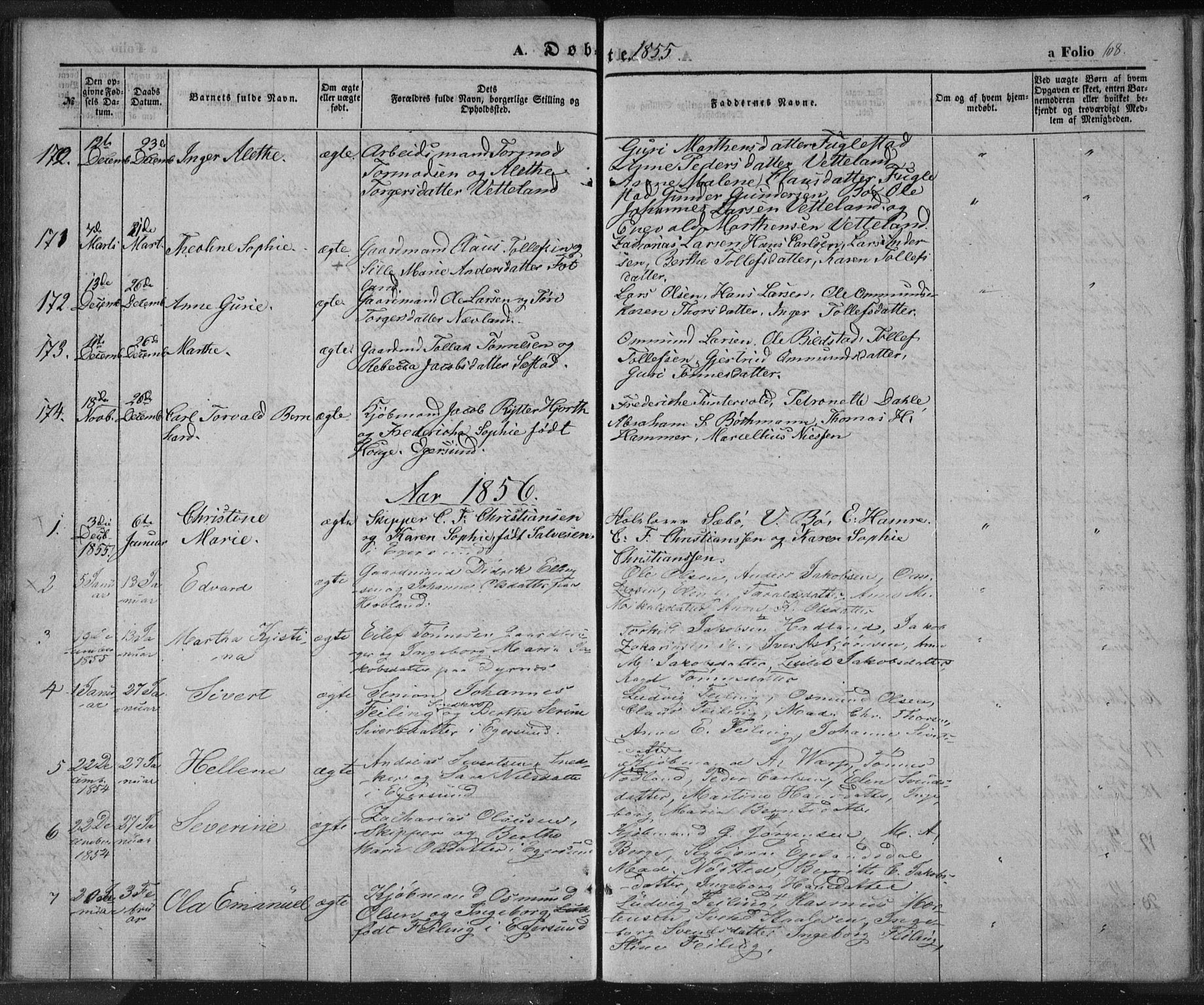 Eigersund sokneprestkontor, SAST/A-101807/S08/L0012: Parish register (official) no. A 12.1, 1850-1865, p. 68