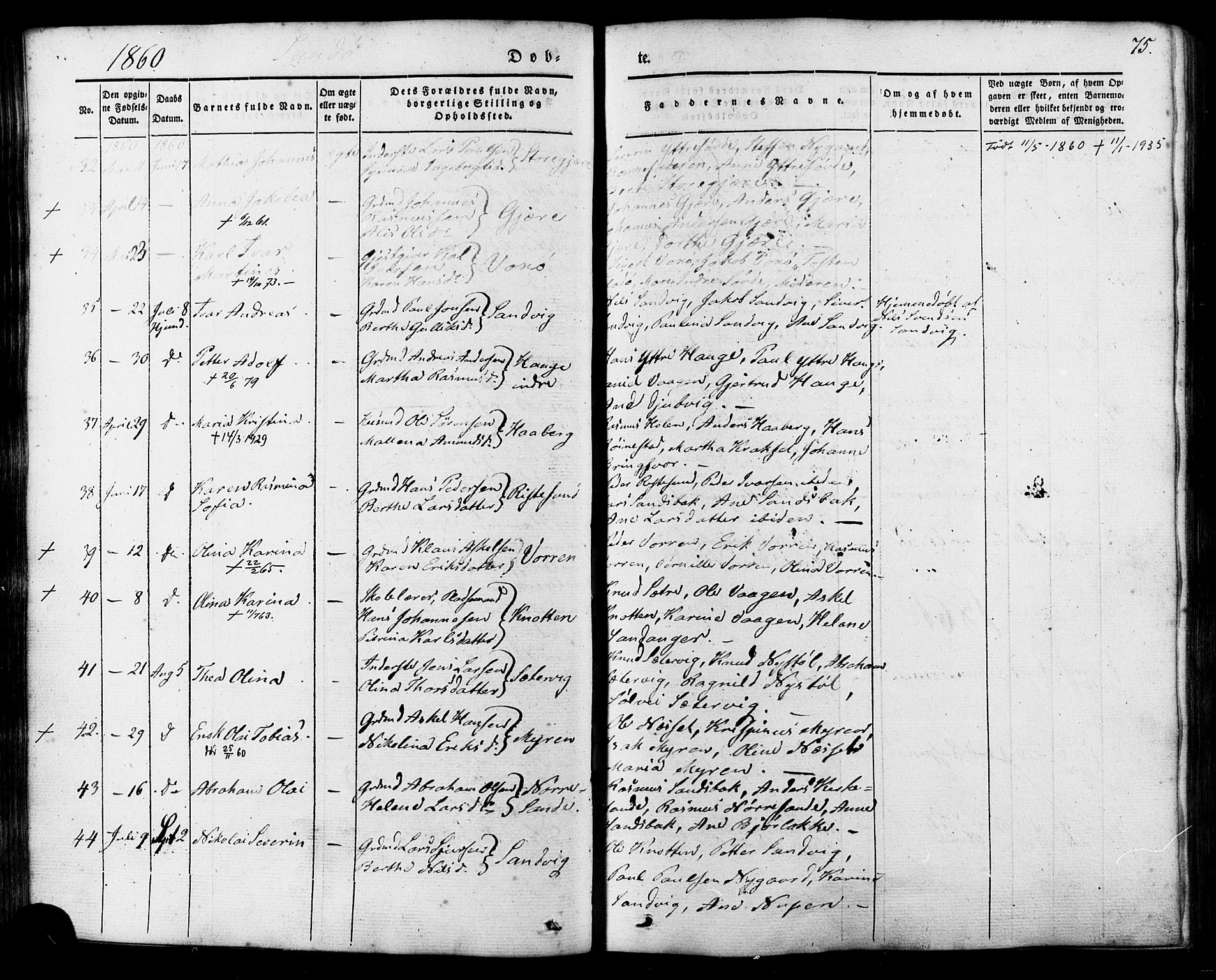 Ministerialprotokoller, klokkerbøker og fødselsregistre - Møre og Romsdal, AV/SAT-A-1454/503/L0034: Parish register (official) no. 503A02, 1841-1884, p. 75