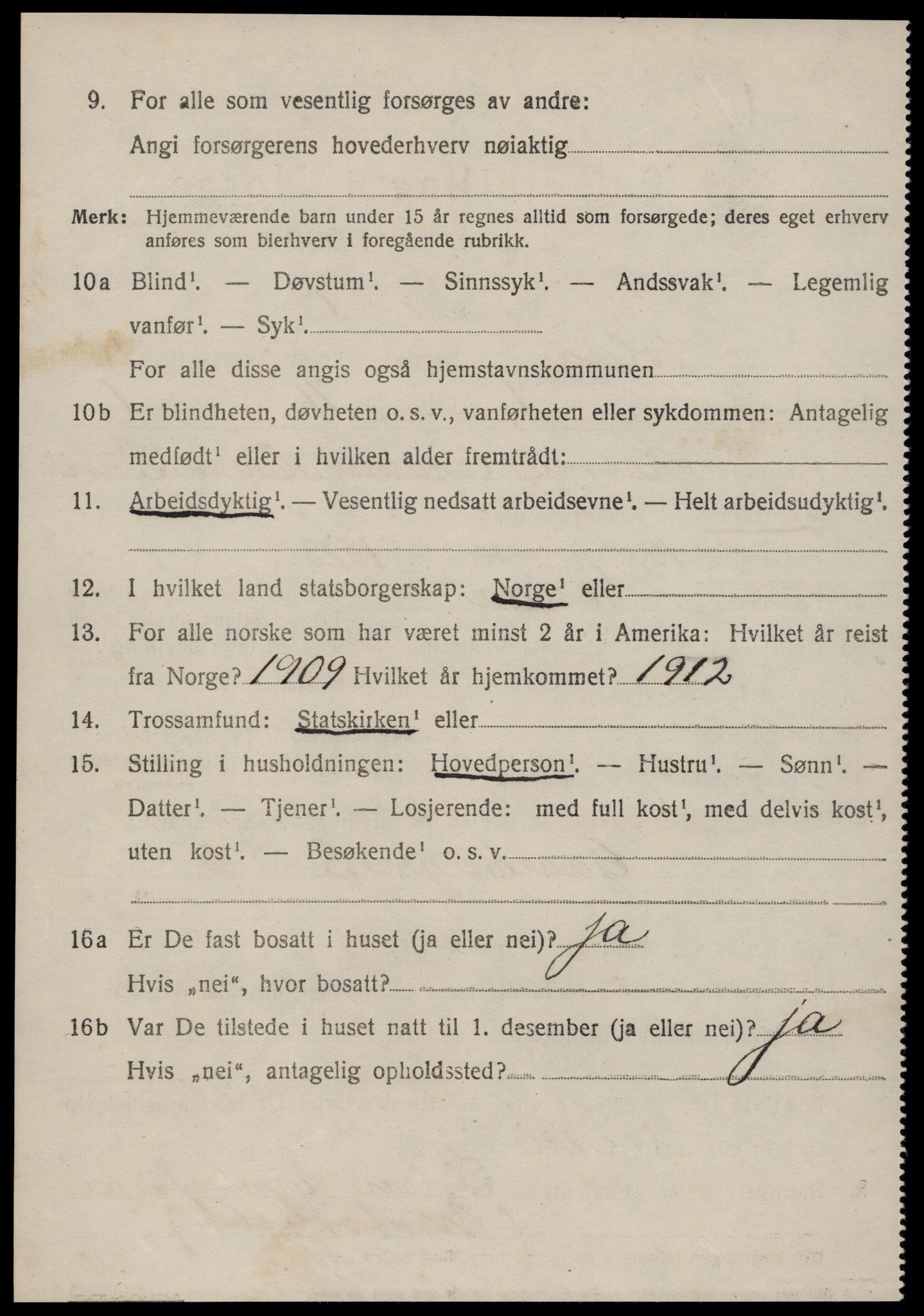 SAT, 1920 census for Volda, 1920, p. 8973