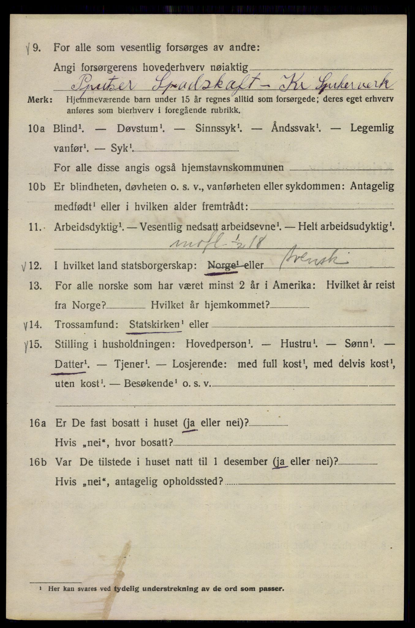 SAO, 1920 census for Kristiania, 1920, p. 299052