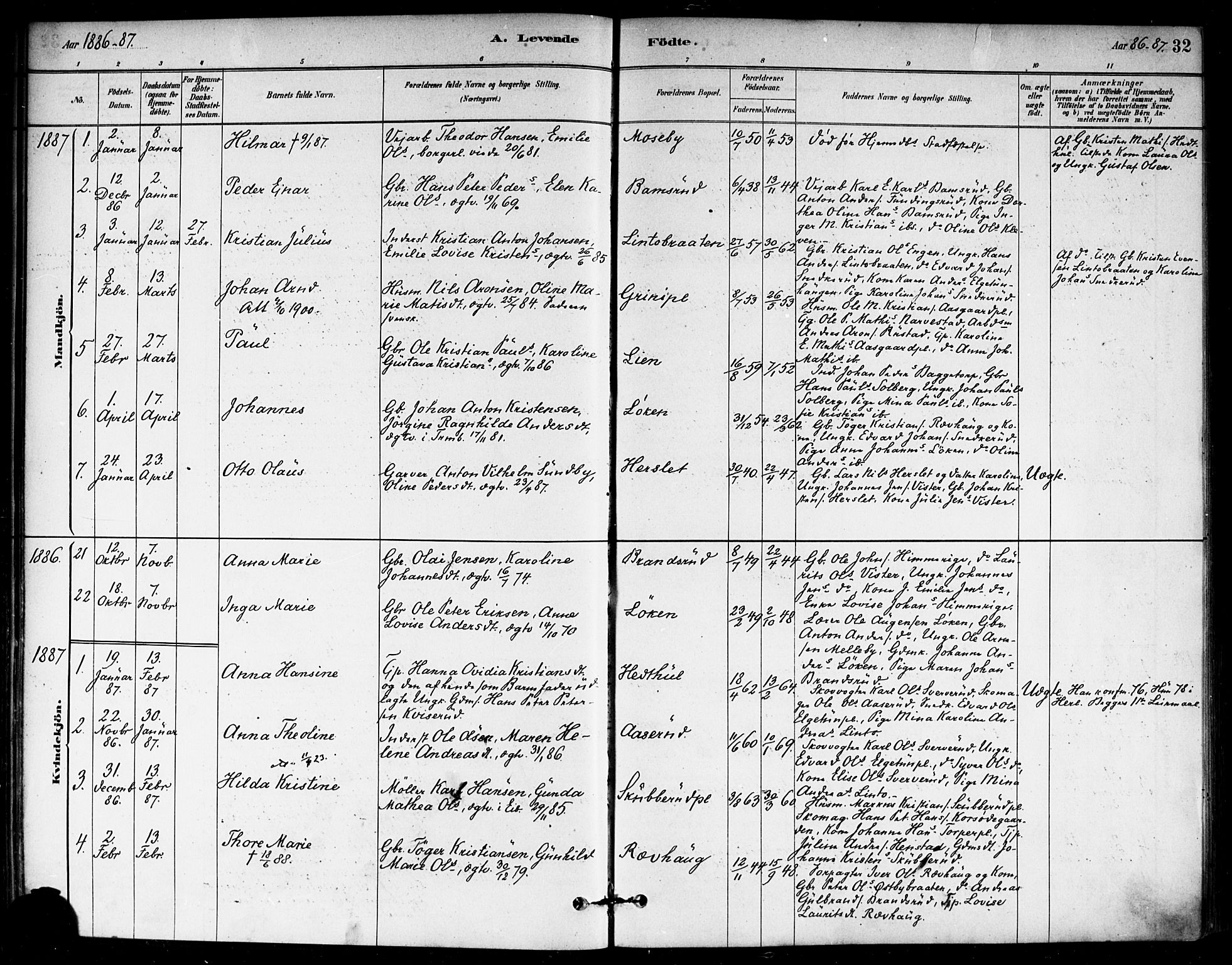 Eidsberg prestekontor Kirkebøker, SAO/A-10905/F/Fb/L0001: Parish register (official) no. II 1, 1879-1900, p. 32