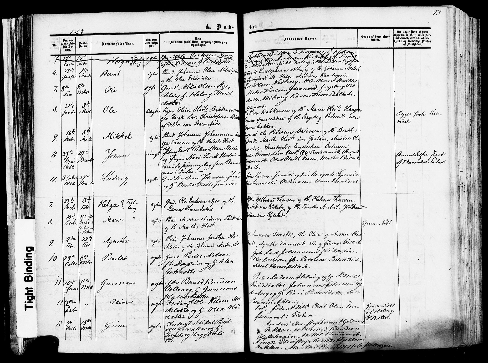 Vang prestekontor, Hedmark, SAH/PREST-008/H/Ha/Haa/L0013: Parish register (official) no. 13, 1855-1879, p. 73
