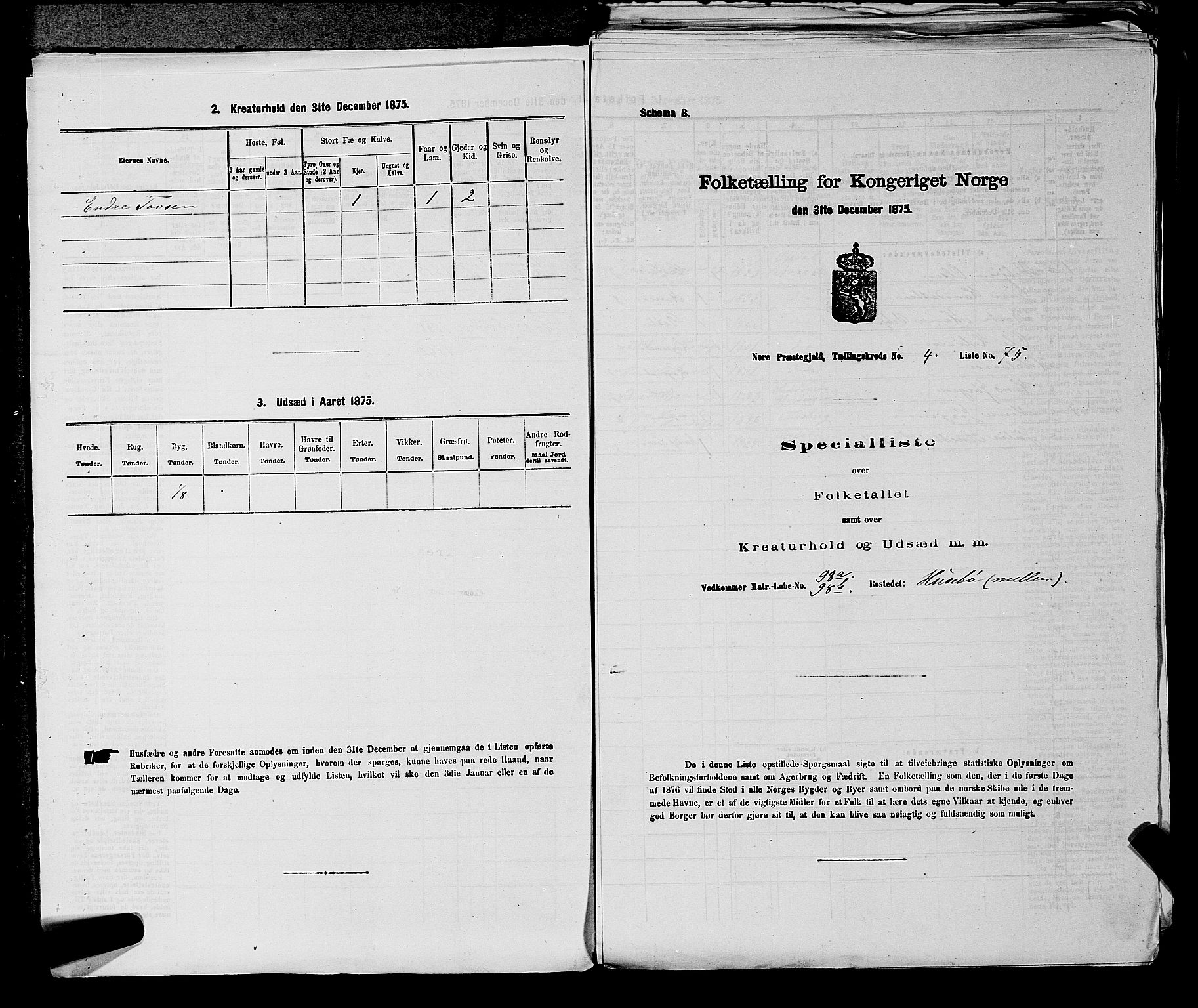 SAKO, 1875 census for 0633P Nore, 1875, p. 468