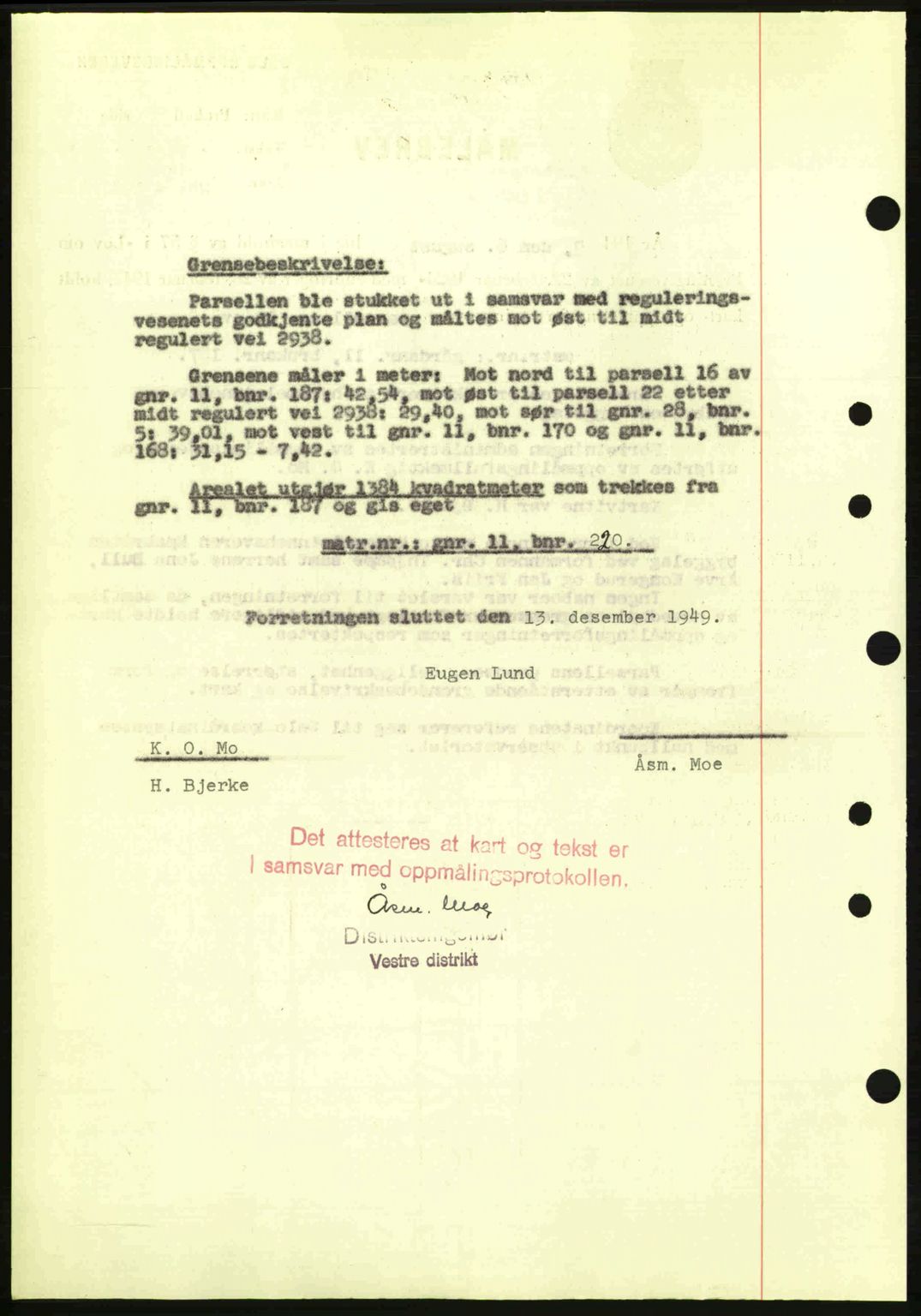 Oslo byskriverembete, AV/SAO-A-10227/G/Gb/Gbd/Gbda/L0017: Mortgage book no. A215, 1949-1950, Diary no: : 15292/1949
