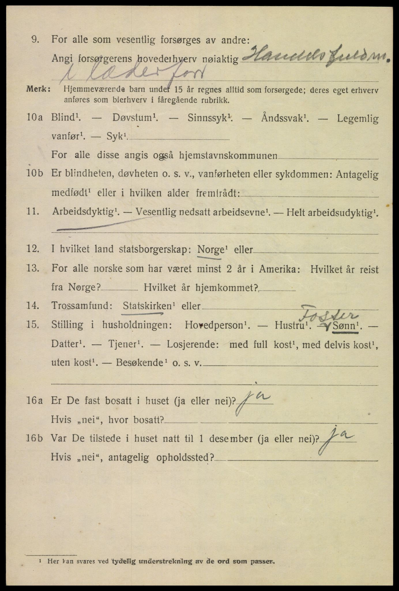 SAK, 1920 census for Kristiansand, 1920, p. 14372