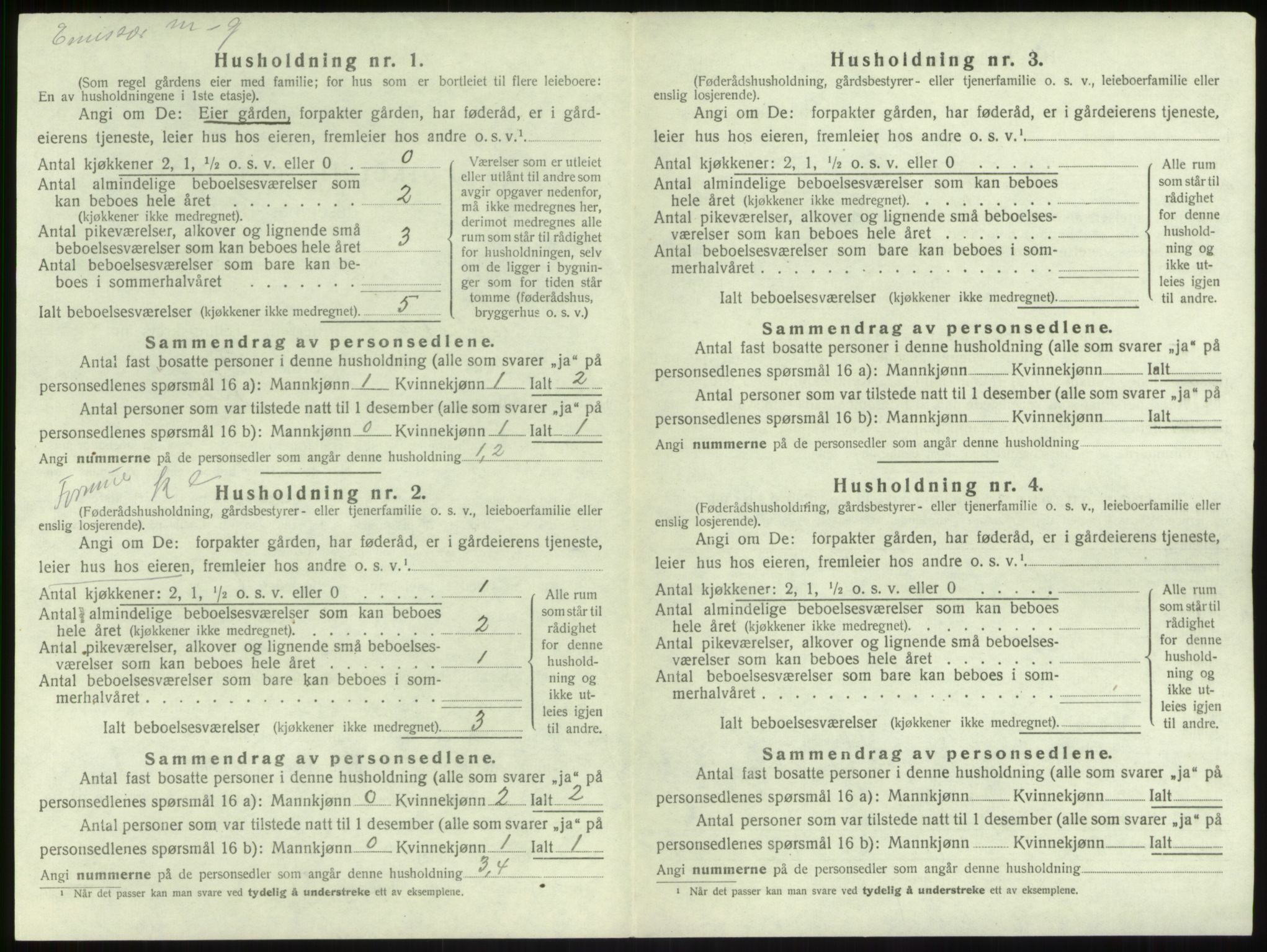 SAB, 1920 census for Balestrand, 1920, p. 137