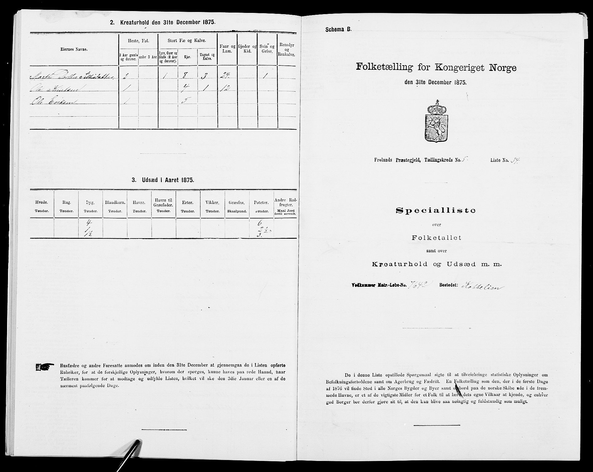 SAK, 1875 census for 0919P Froland, 1875, p. 572