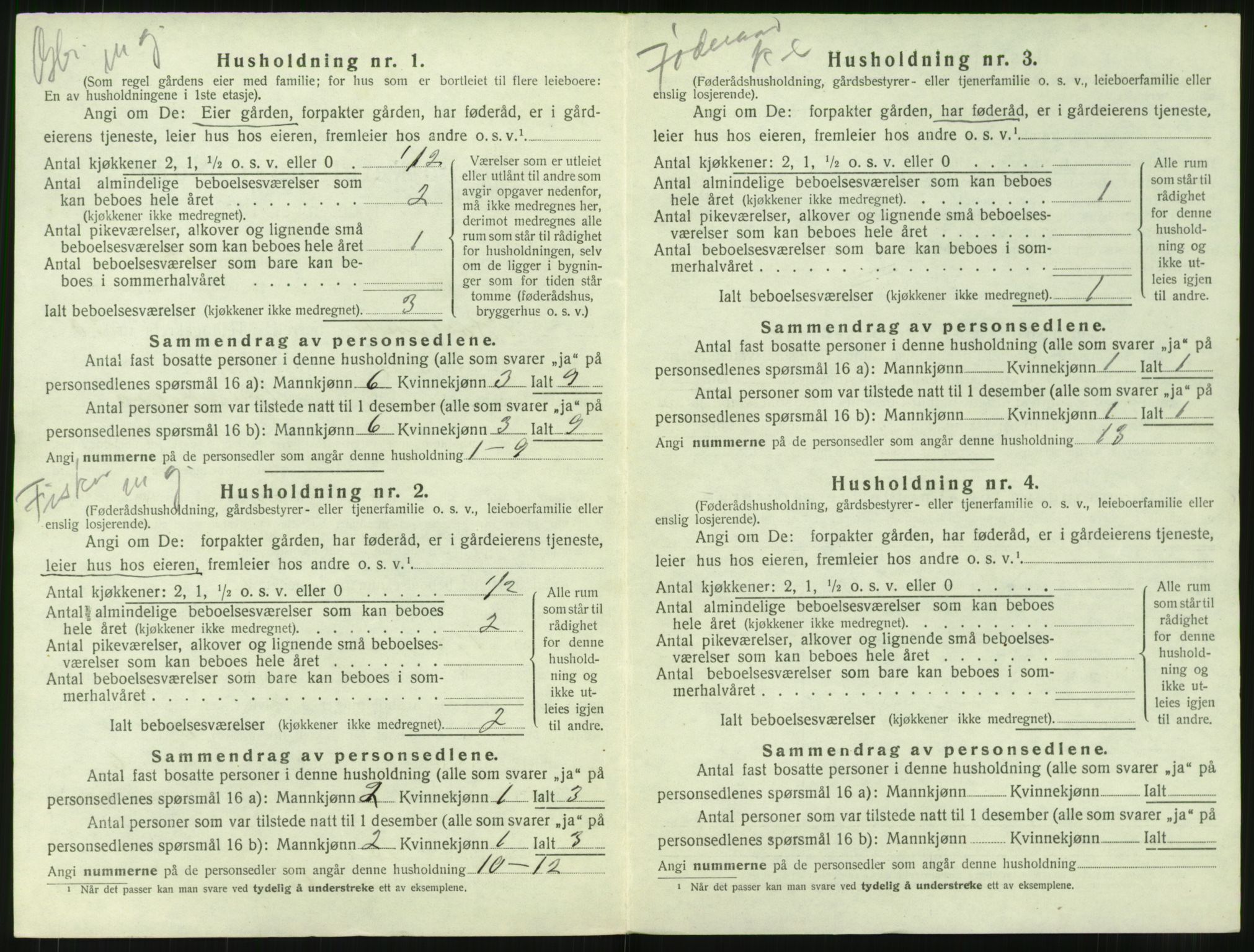 SAT, 1920 census for Borgund, 1920, p. 2399