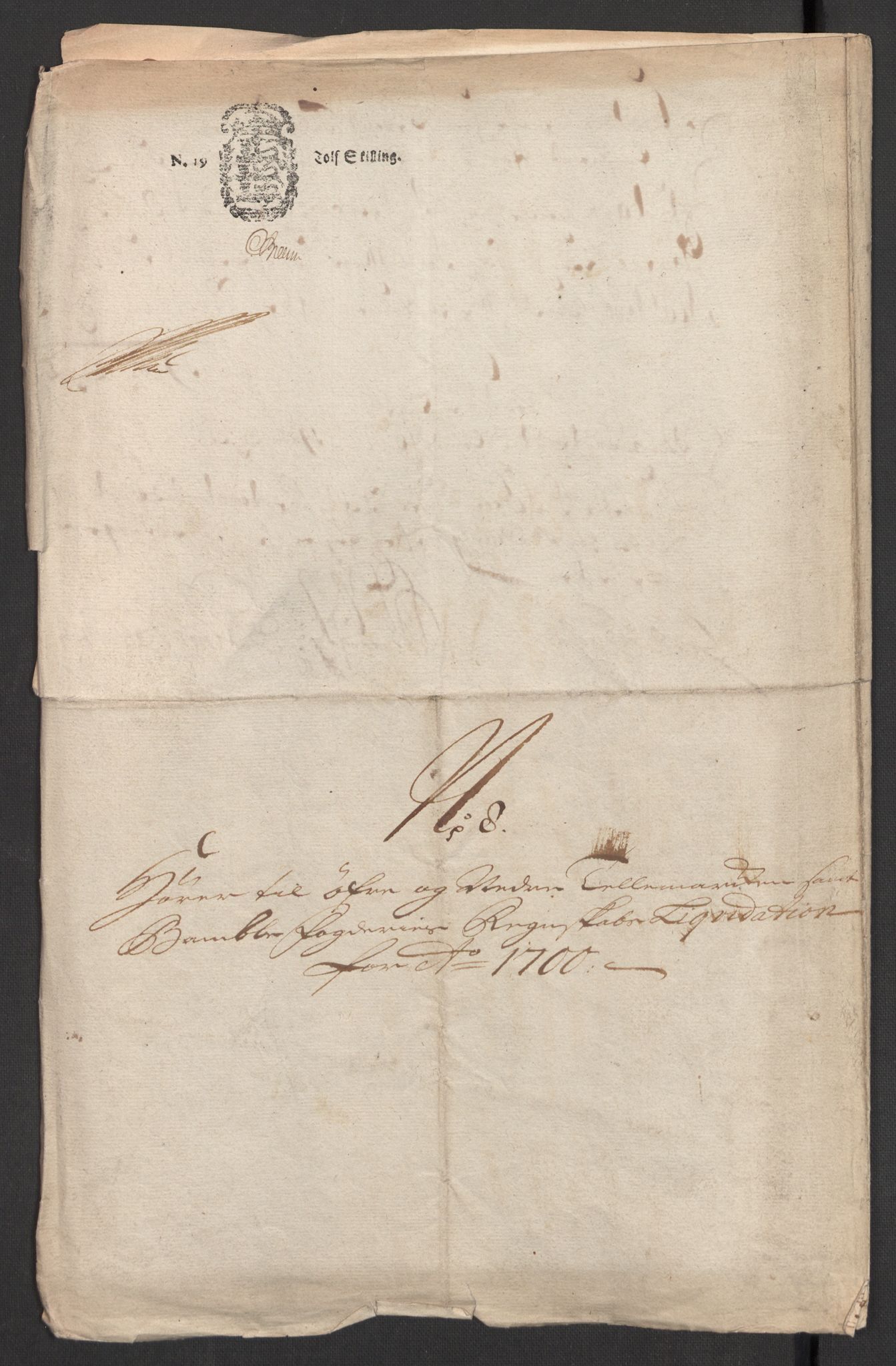 Rentekammeret inntil 1814, Reviderte regnskaper, Fogderegnskap, AV/RA-EA-4092/R36/L2104: Fogderegnskap Øvre og Nedre Telemark og Bamble, 1700, p. 5