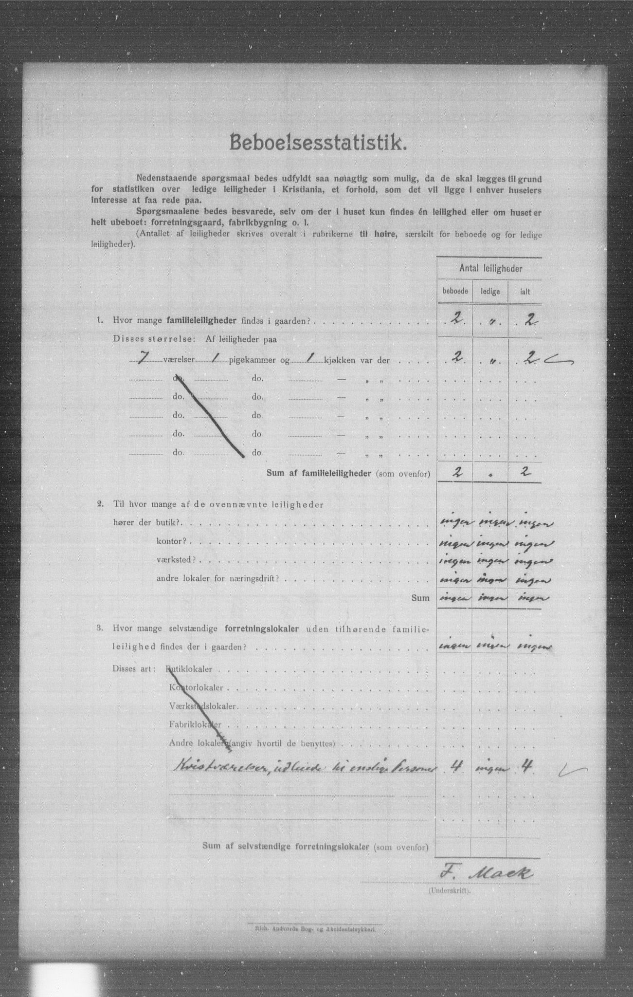 OBA, Municipal Census 1904 for Kristiania, 1904, p. 5721