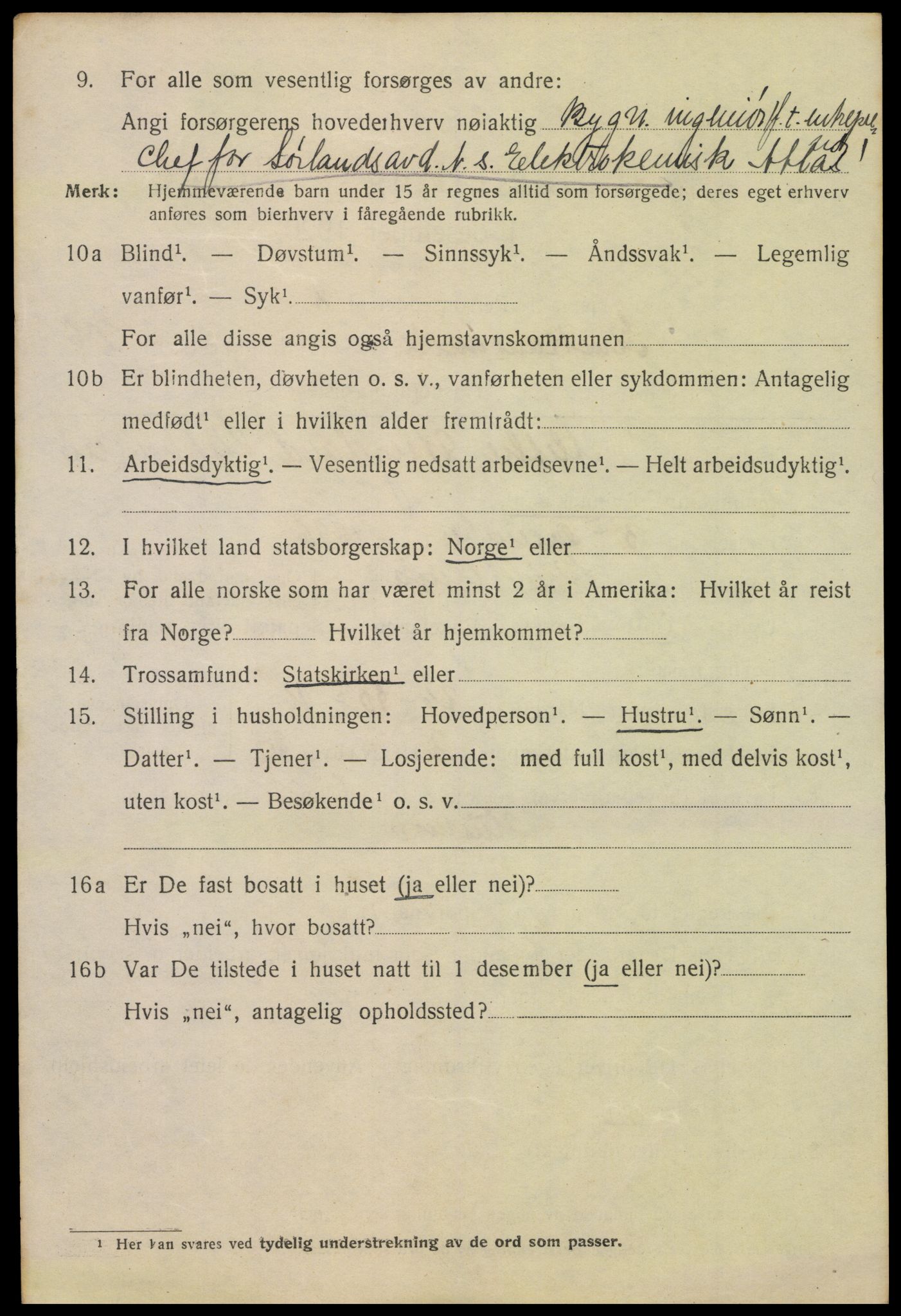 SAK, 1920 census for Kristiansand, 1920, p. 44850