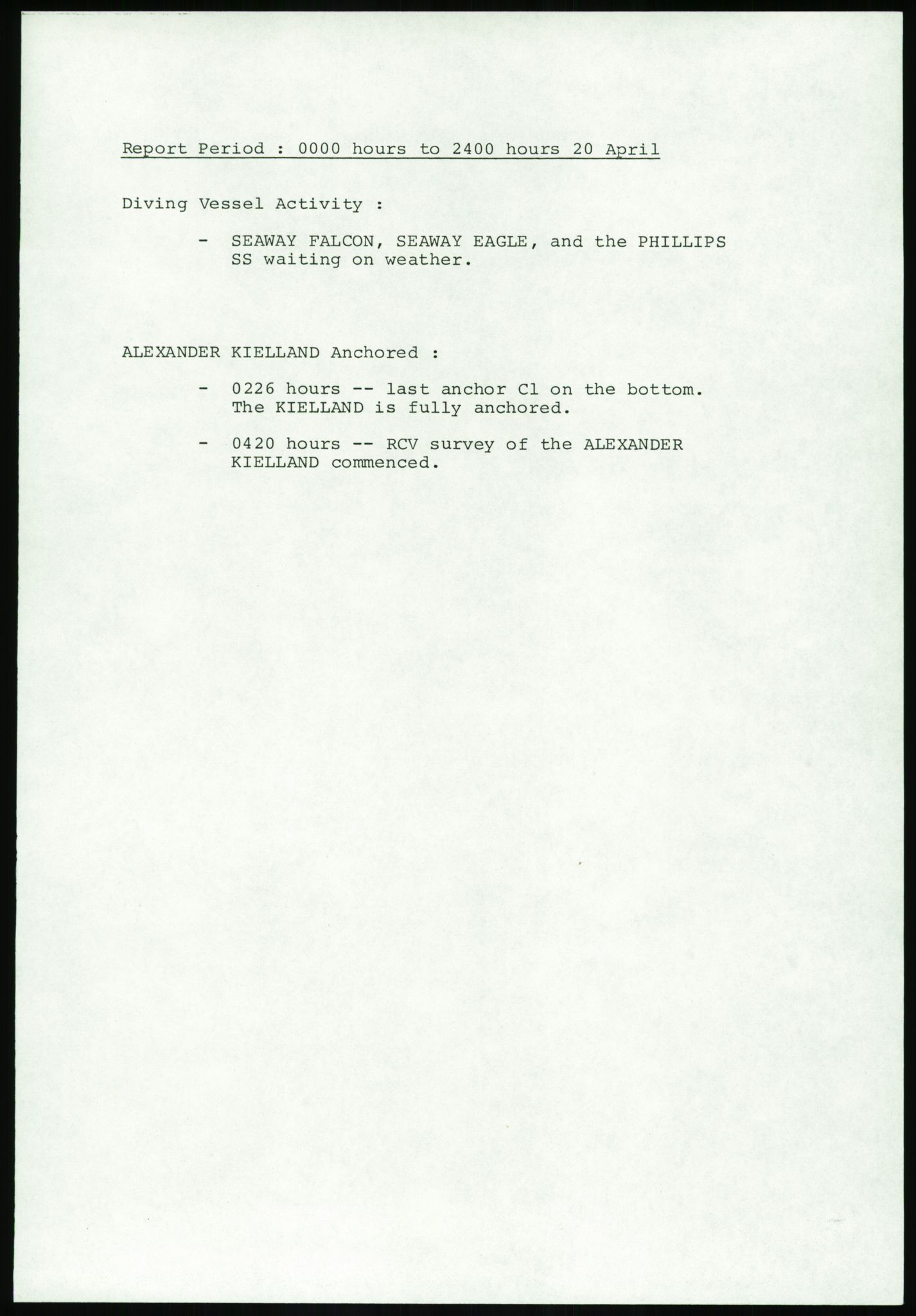 Justisdepartementet, Granskningskommisjonen ved Alexander Kielland-ulykken 27.3.1980, RA/S-1165/D/L0017: P Hjelpefartøy (Doku.liste + P1-P6 av 6)/Q Hovedredningssentralen (Q0-Q27 av 27), 1980-1981, p. 130