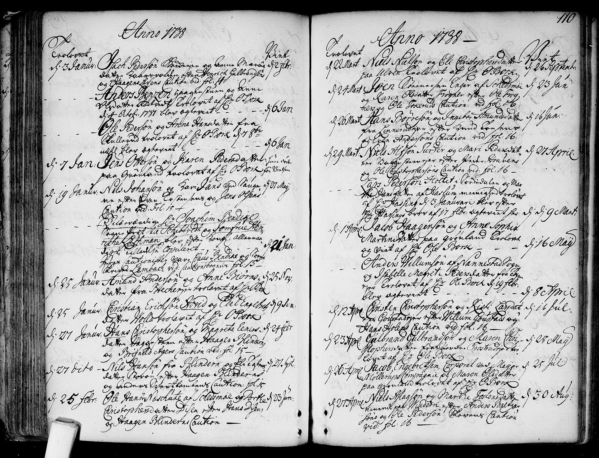Aker prestekontor kirkebøker, SAO/A-10861/F/L0007: Parish register (official) no. 7, 1734-1748, p. 110