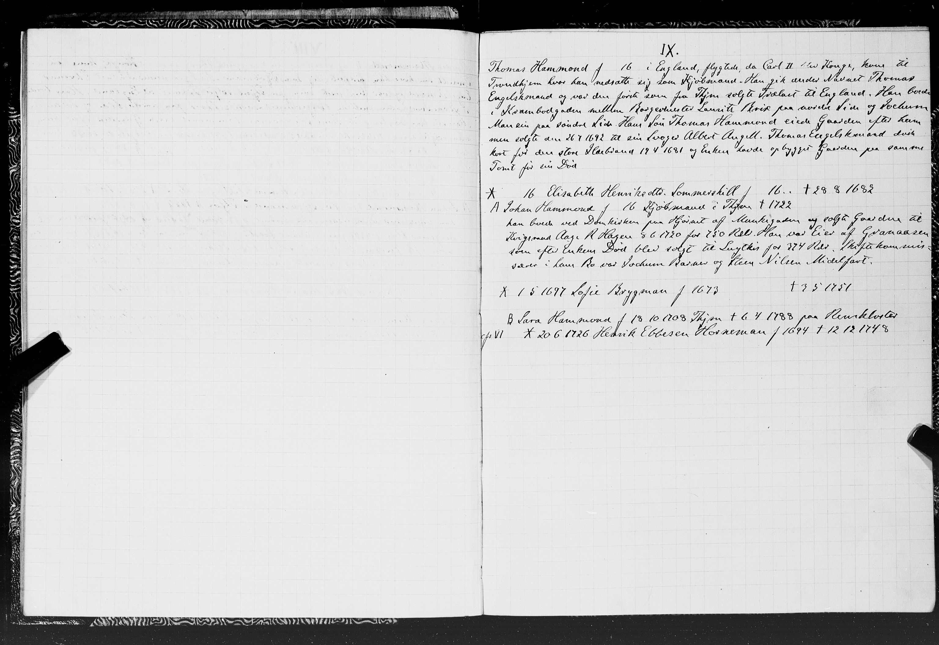 Hornemans samlinger, SAT/PA-X/A/L0014: Jakob Hersleb Hornemans forfedre, 1600-1886