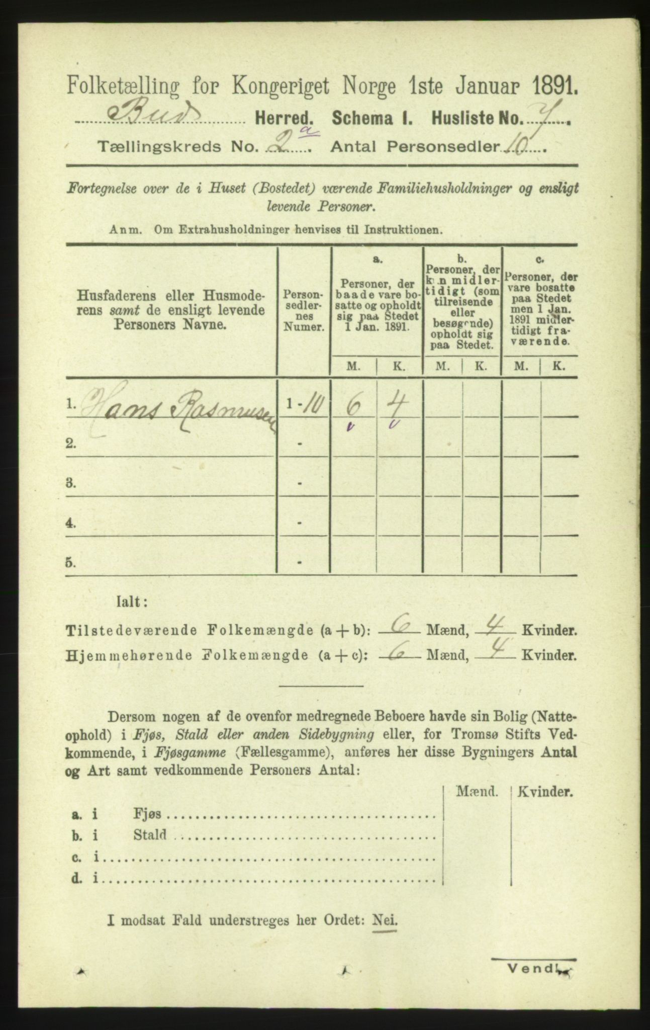 RA, 1891 census for 1549 Bud, 1891, p. 656