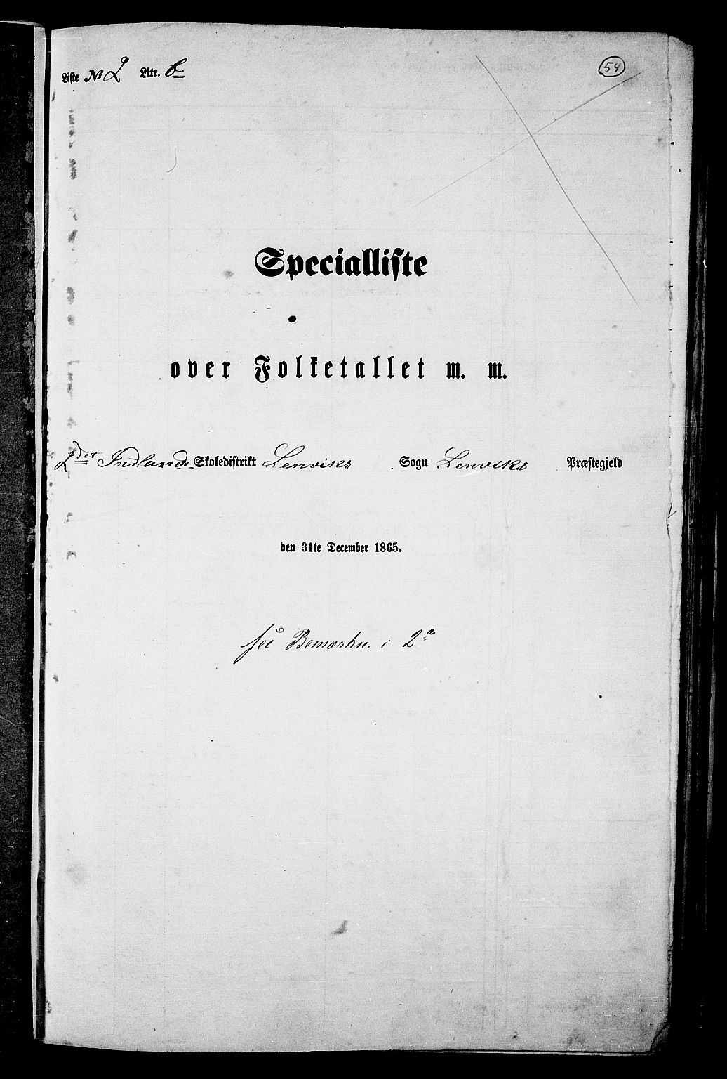 RA, 1865 census for Lenvik, 1865, p. 48