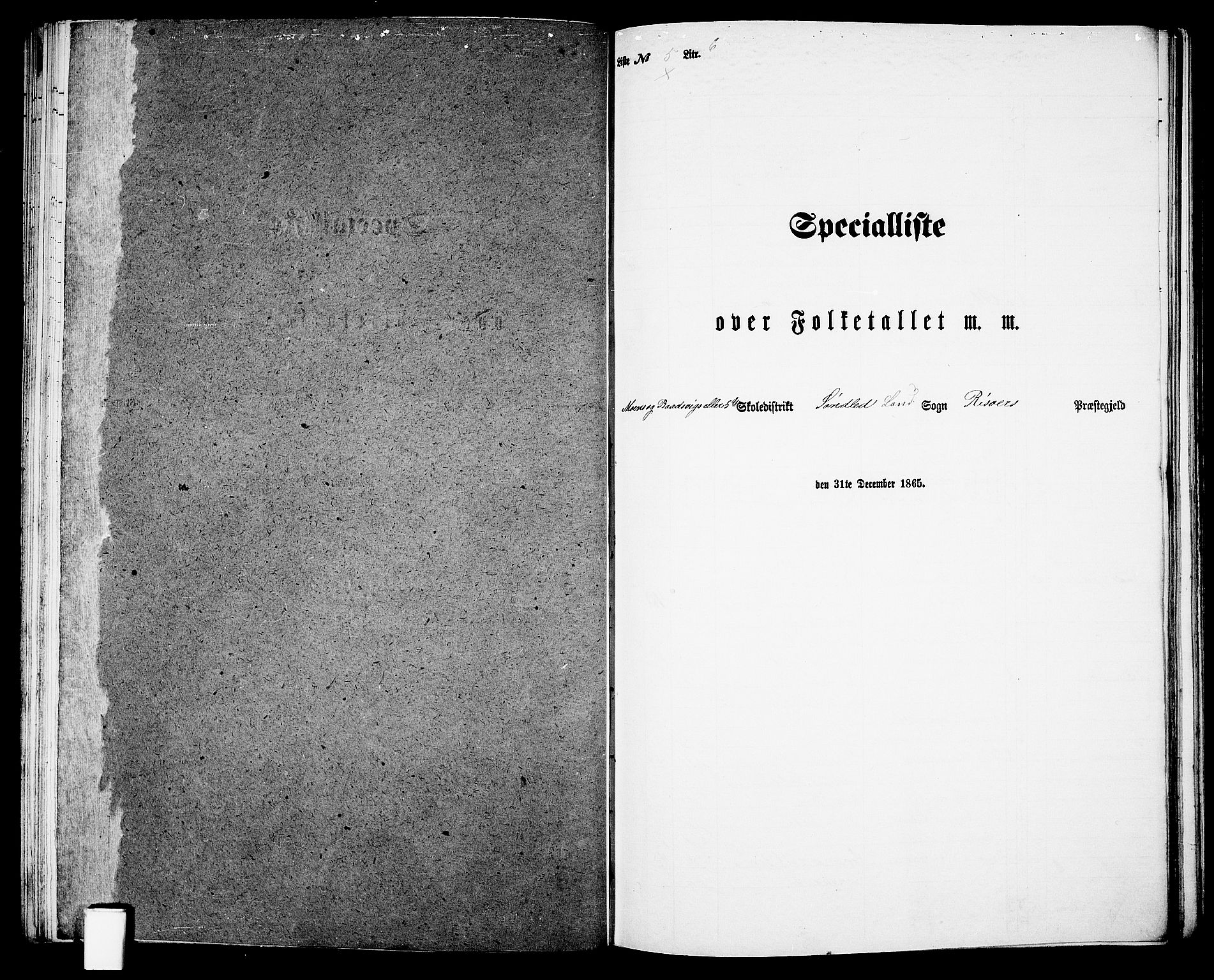 RA, 1865 census for Risør/Søndeled, 1865, p. 94