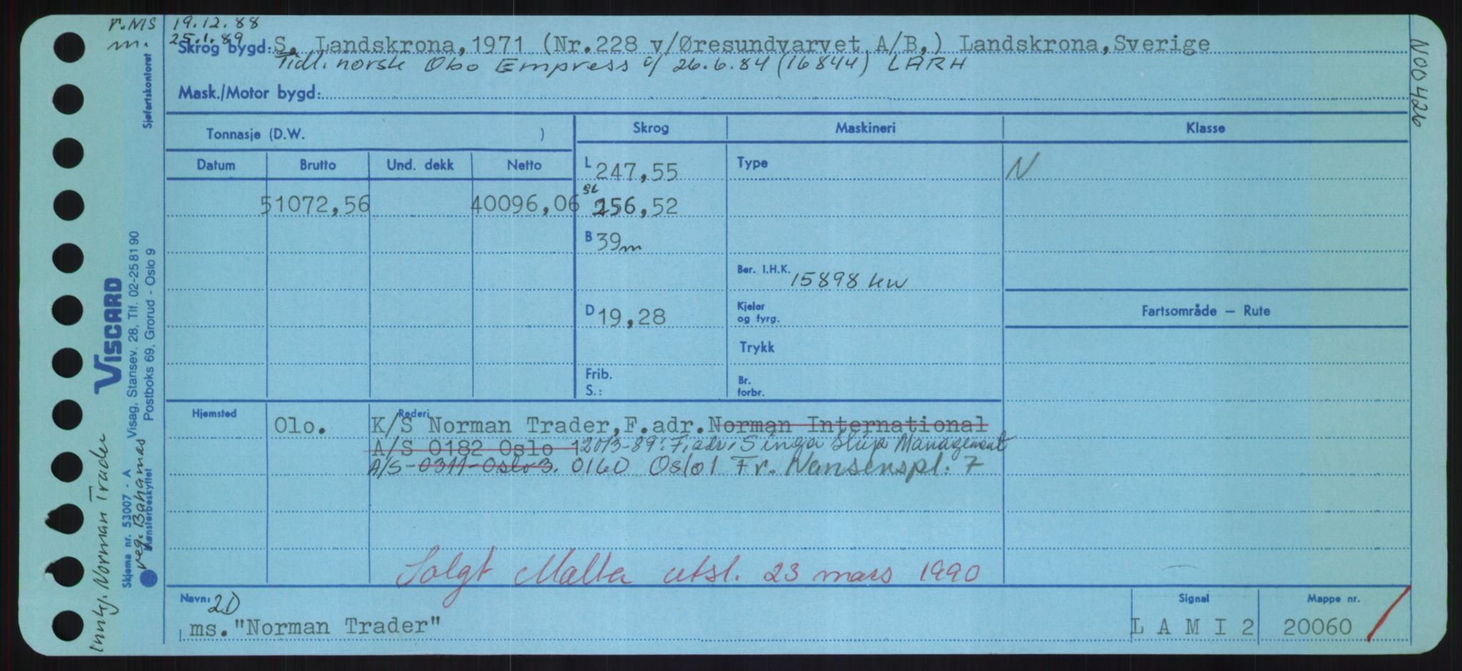 Sjøfartsdirektoratet med forløpere, Skipsmålingen, RA/S-1627/H/Hd/L0027: Fartøy, Norhop-Nør, p. 45