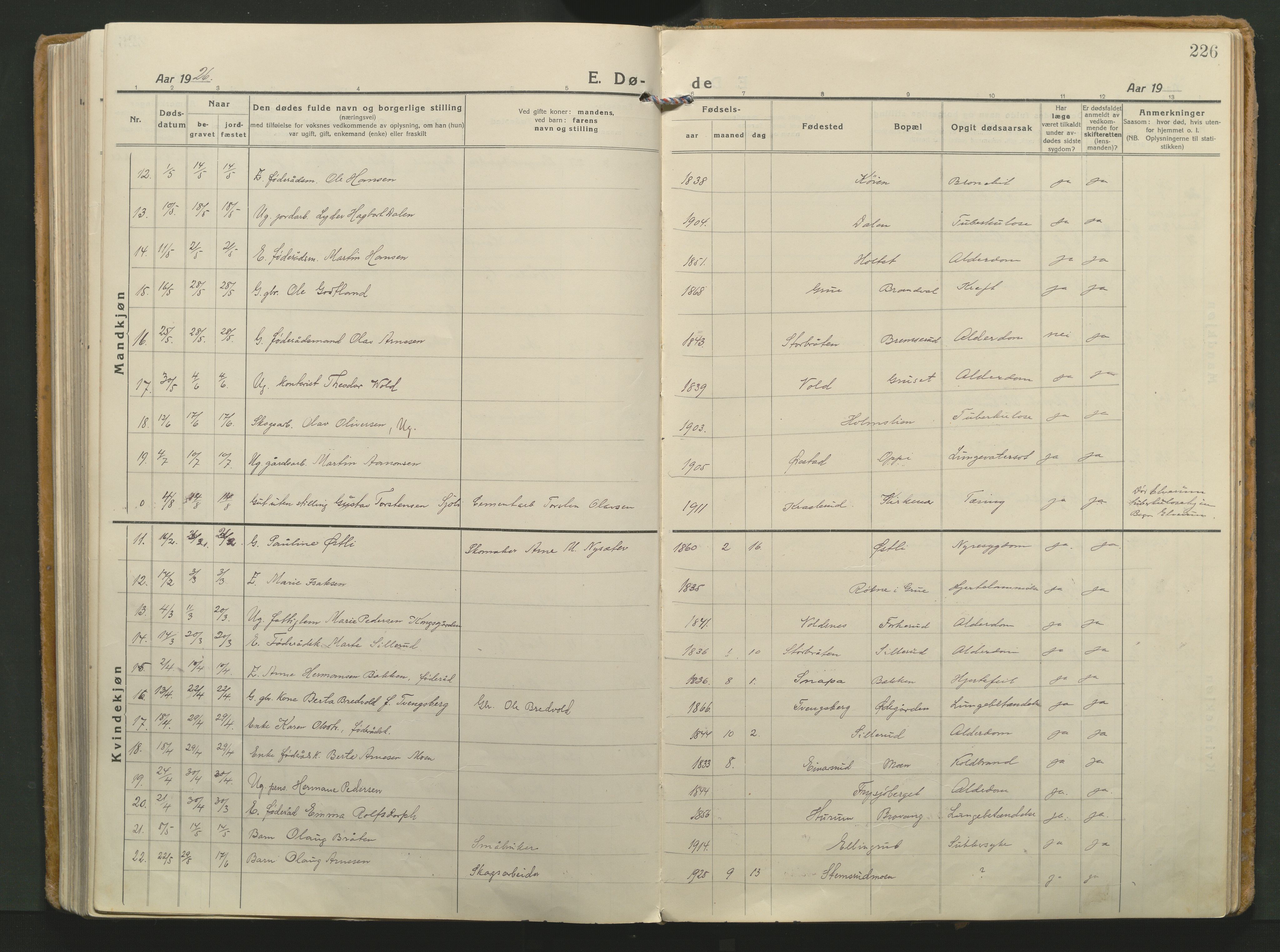 Grue prestekontor, AV/SAH-PREST-036/H/Ha/Haa/L0018: Parish register (official) no. 18, 1923-1940, p. 226