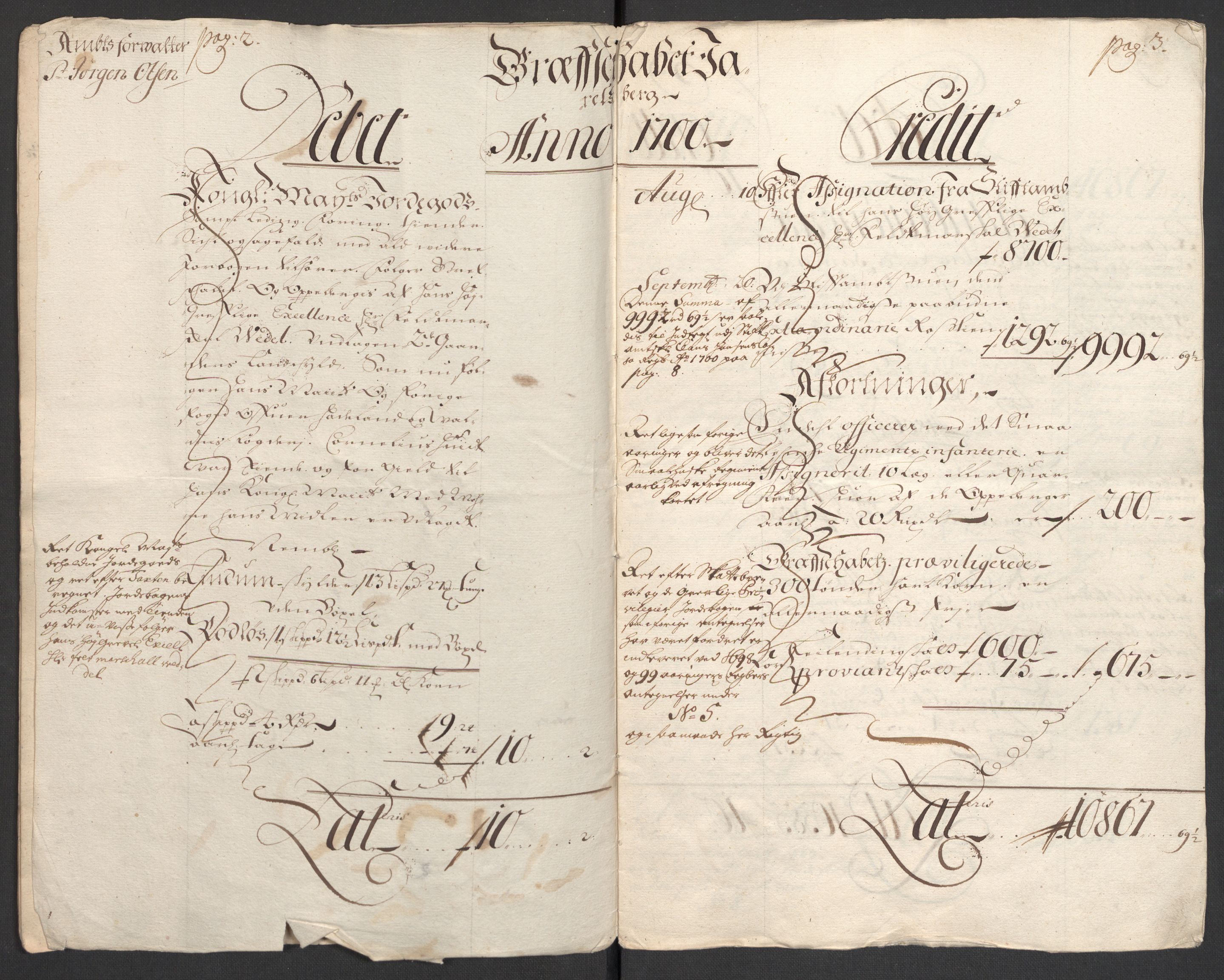 Rentekammeret inntil 1814, Reviderte regnskaper, Fogderegnskap, AV/RA-EA-4092/R32/L1869: Fogderegnskap Jarlsberg grevskap, 1700-1701, p. 12