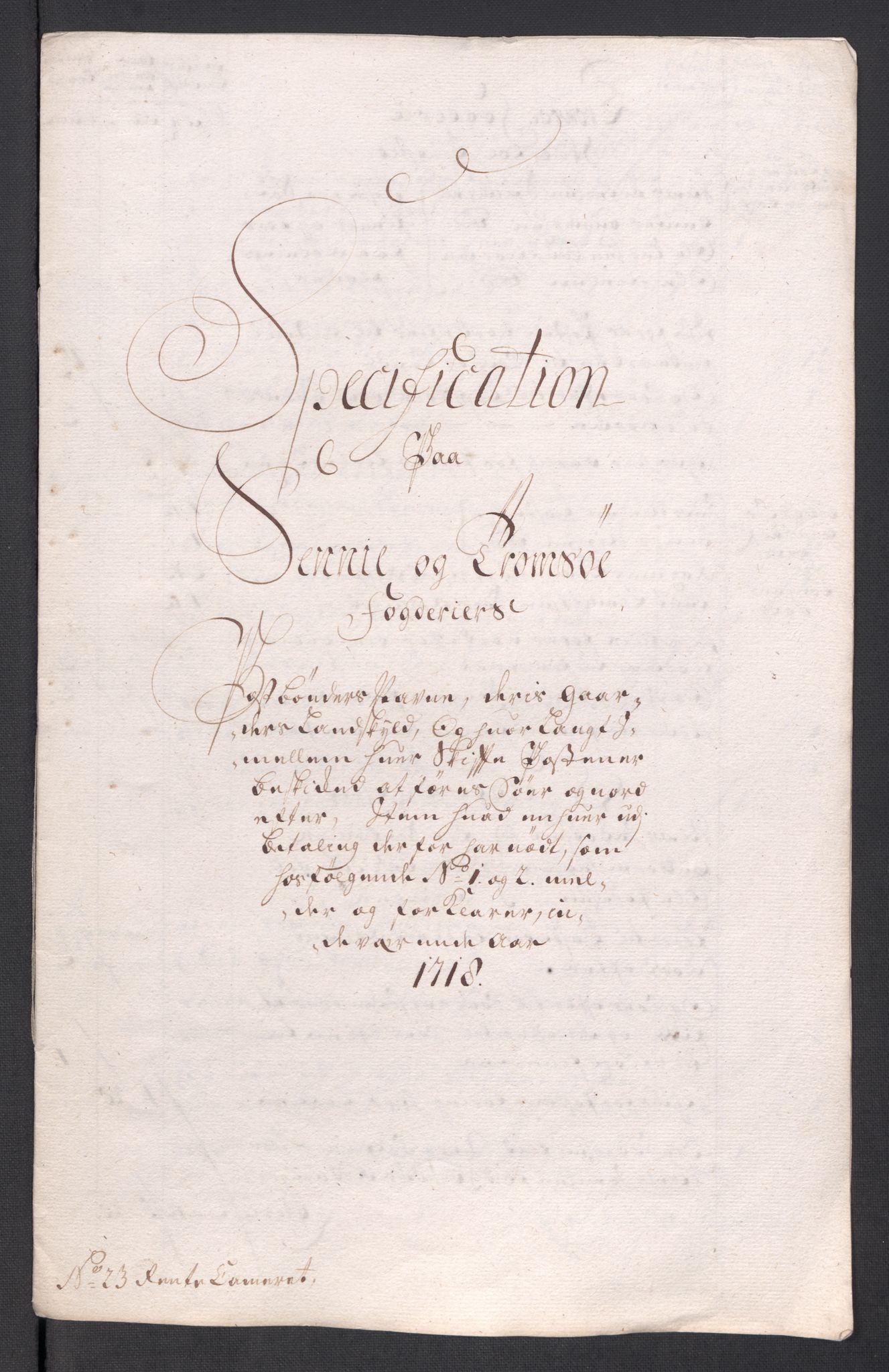 Rentekammeret inntil 1814, Reviderte regnskaper, Fogderegnskap, RA/EA-4092/R68/L4764: Fogderegnskap Senja og Troms, 1718, p. 430