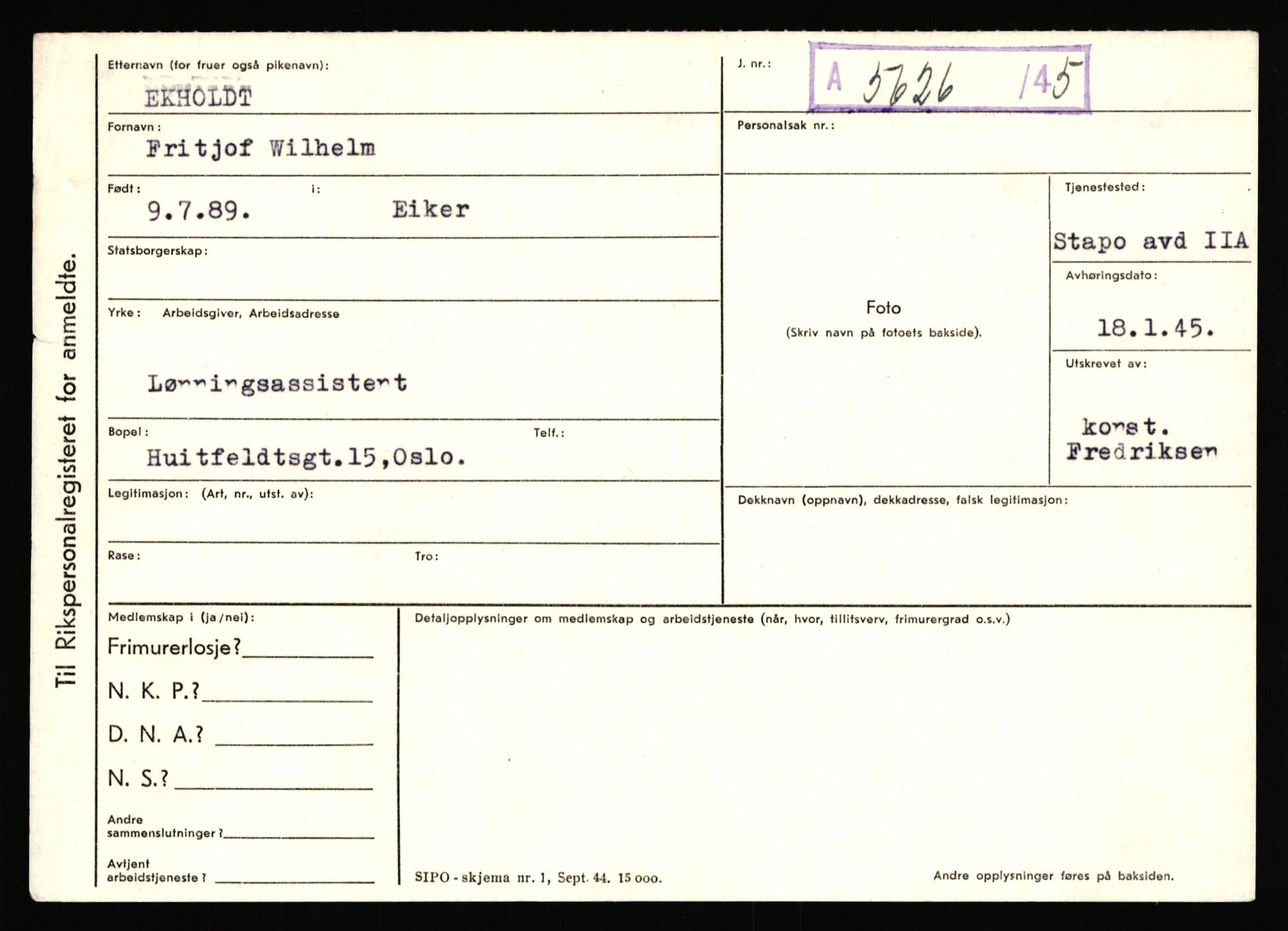 Statspolitiet - Hovedkontoret / Osloavdelingen, AV/RA-S-1329/C/Ca/L0004: Eid - funn av gjenstander	, 1943-1945, p. 441