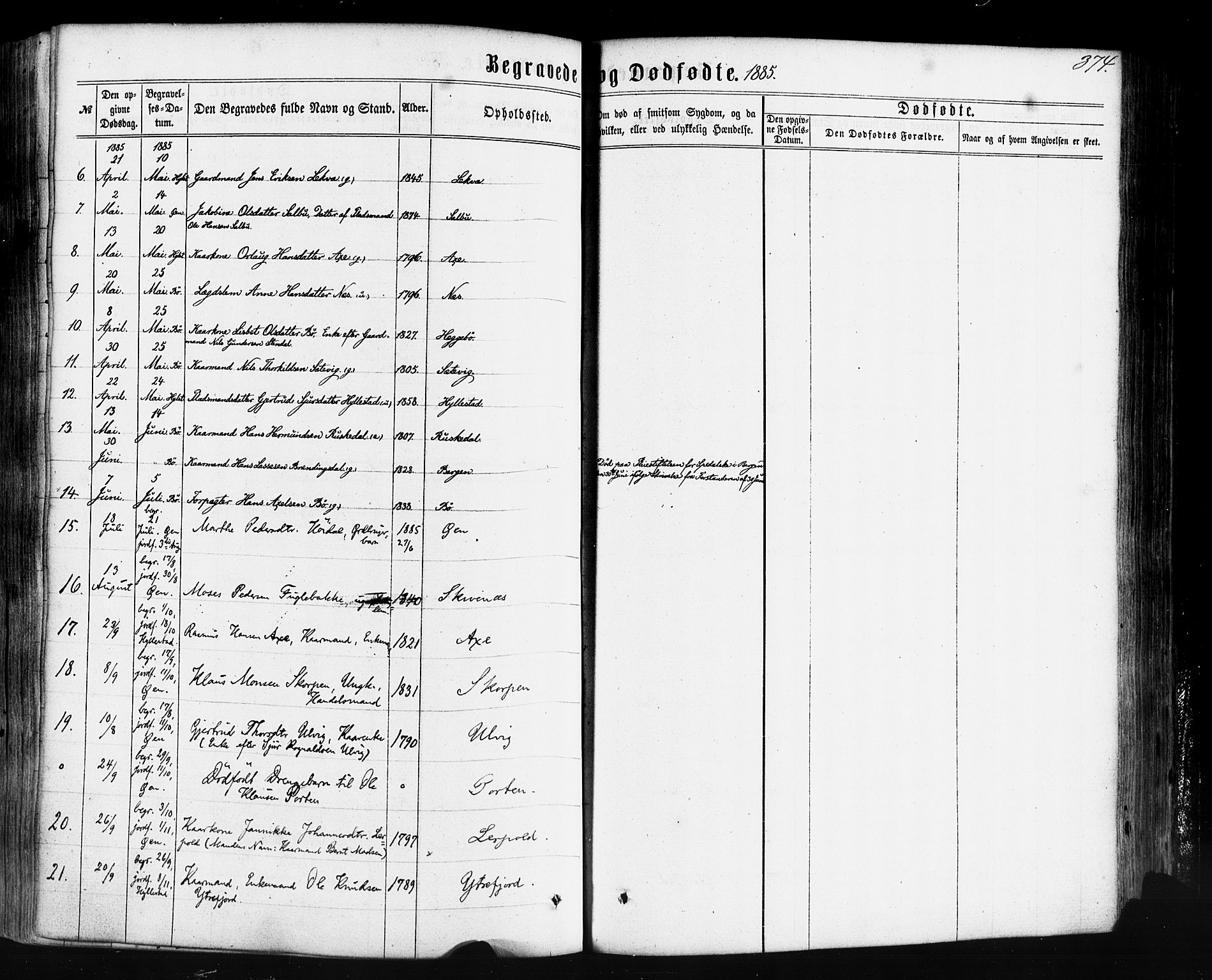 Hyllestad sokneprestembete, AV/SAB-A-80401: Parish register (official) no. A 1, 1861-1886, p. 374