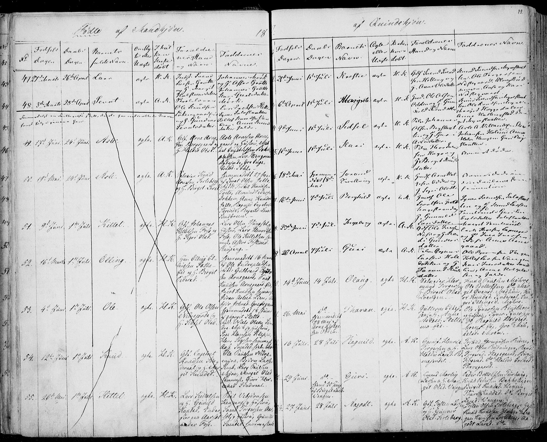 Ål kirkebøker, AV/SAKO-A-249/F/Fa/L0006: Parish register (official) no. I 6, 1849-1864, p. 12