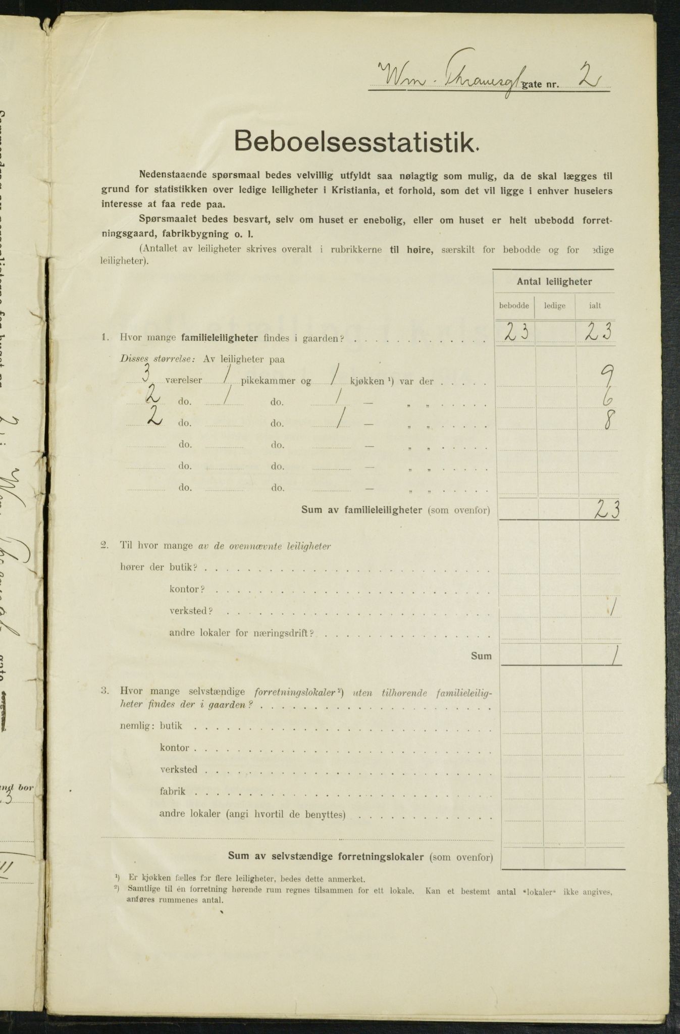 OBA, Municipal Census 1914 for Kristiania, 1914, p. 127285