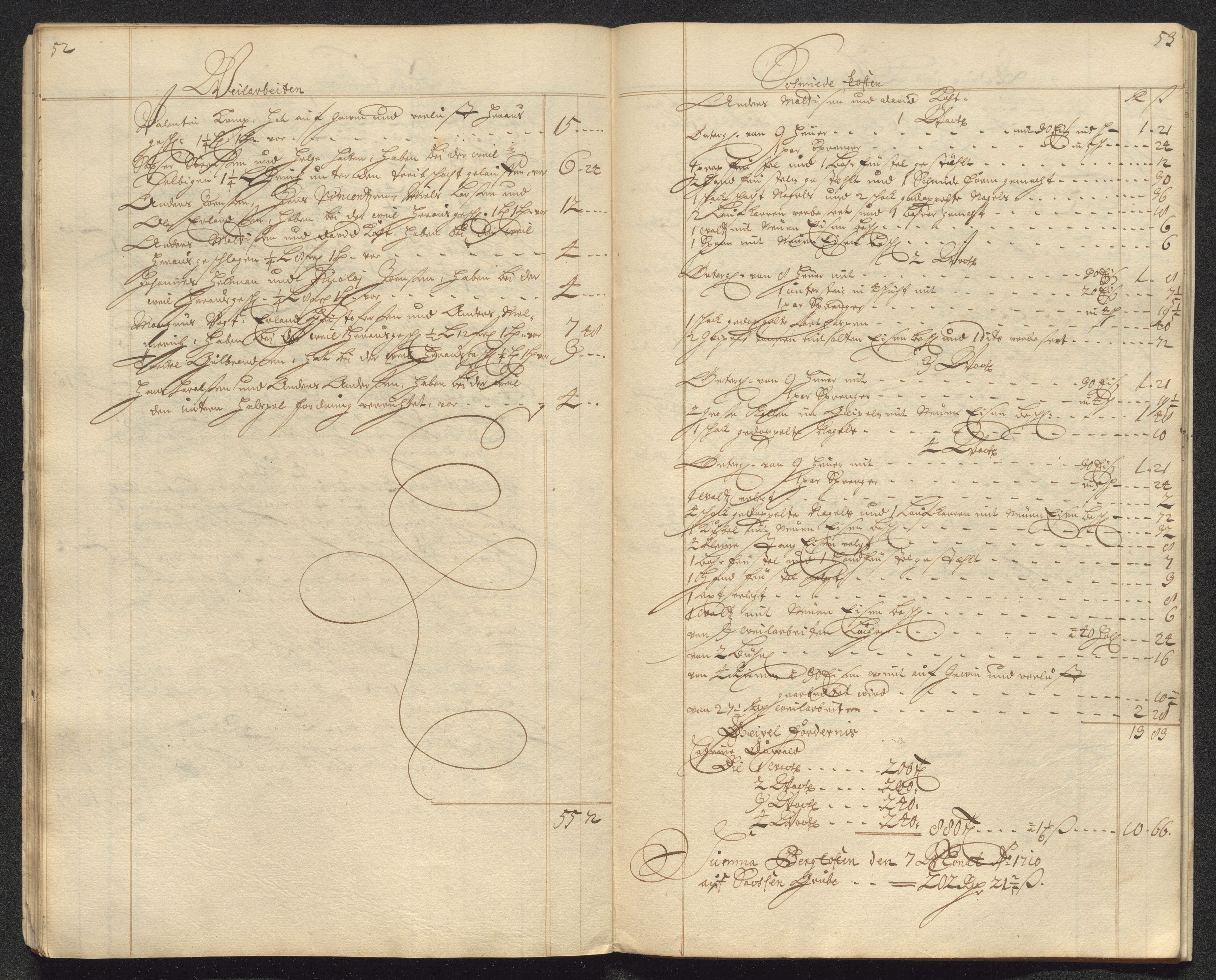 Kongsberg Sølvverk 1623-1816, AV/SAKO-EA-3135/001/D/Dc/Dcd/L0098: Utgiftsregnskap for gruver m.m. , 1710, p. 266