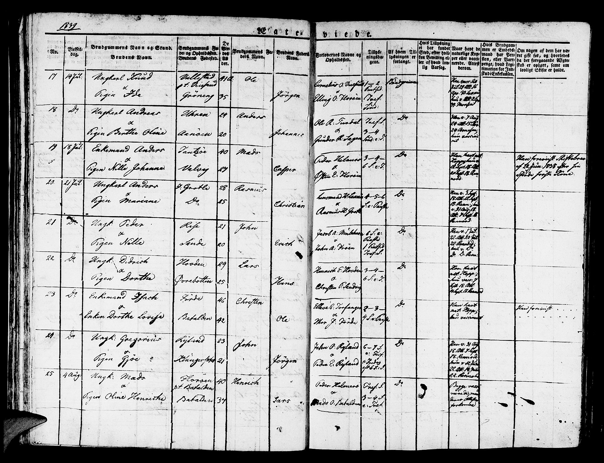 Kinn sokneprestembete, SAB/A-80801/H/Haa/Haaa/L0004/0002: Parish register (official) no. A 4II, 1822-1840, p. 61