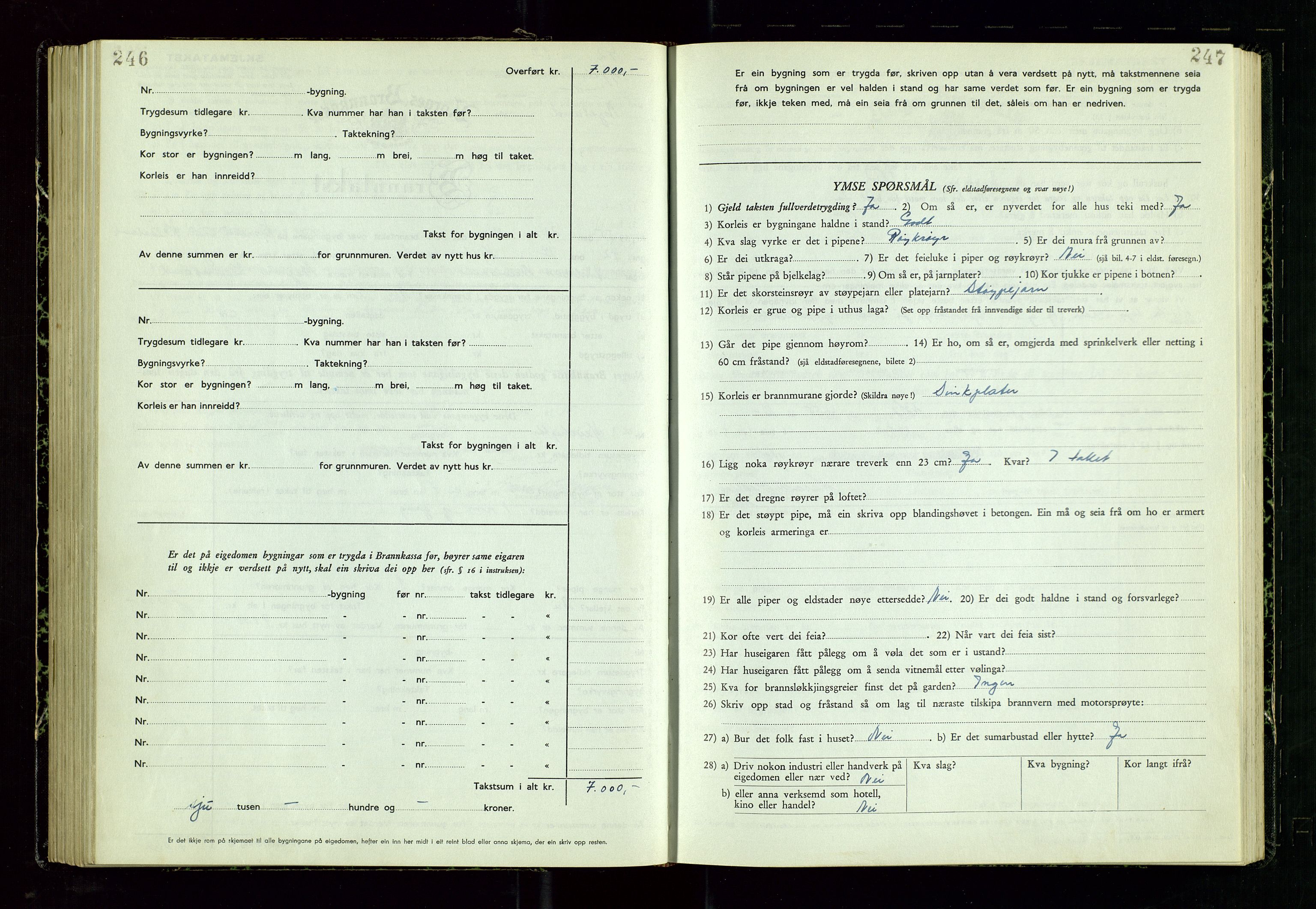 Årdal lensmannskontor, AV/SAST-A-100453/Gob/L0002: "Brandtaxationsprotokol", 1950-1955, p. 246-247