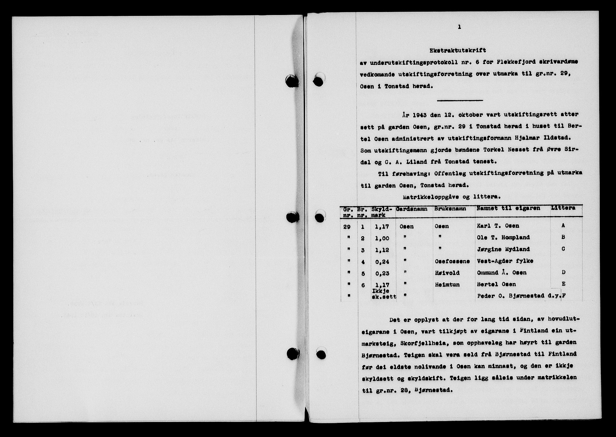 Flekkefjord sorenskriveri, SAK/1221-0001/G/Gb/Gba/L0058: Mortgage book no. A-6, 1942-1944, Diary no: : 62/1944