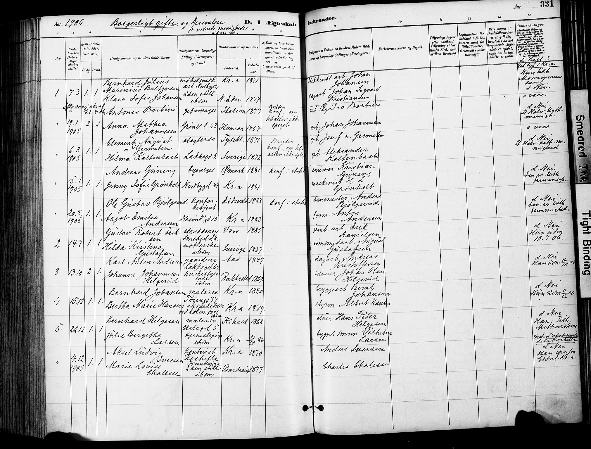 Grønland prestekontor Kirkebøker, SAO/A-10848/F/Fa/L0013: Parish register (official) no. 13, 1887-1906, p. 331